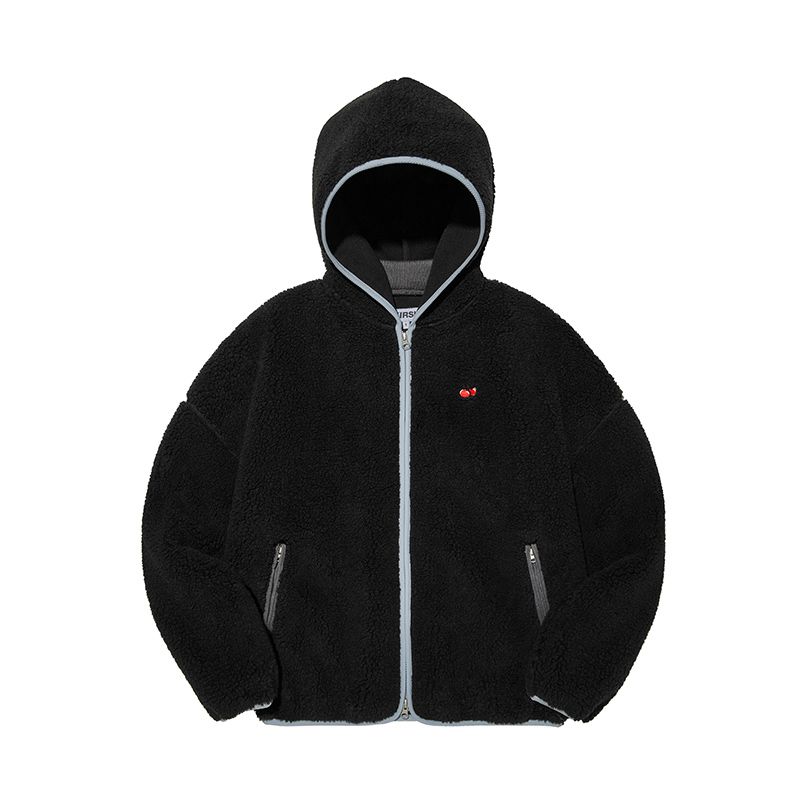 [ KIRSH ]★CHERRY BASIC FLEECE HOODIE JACKET MUSINSA | KIRSH Cherry Basic Fleece Hoodie Jacket [Black]