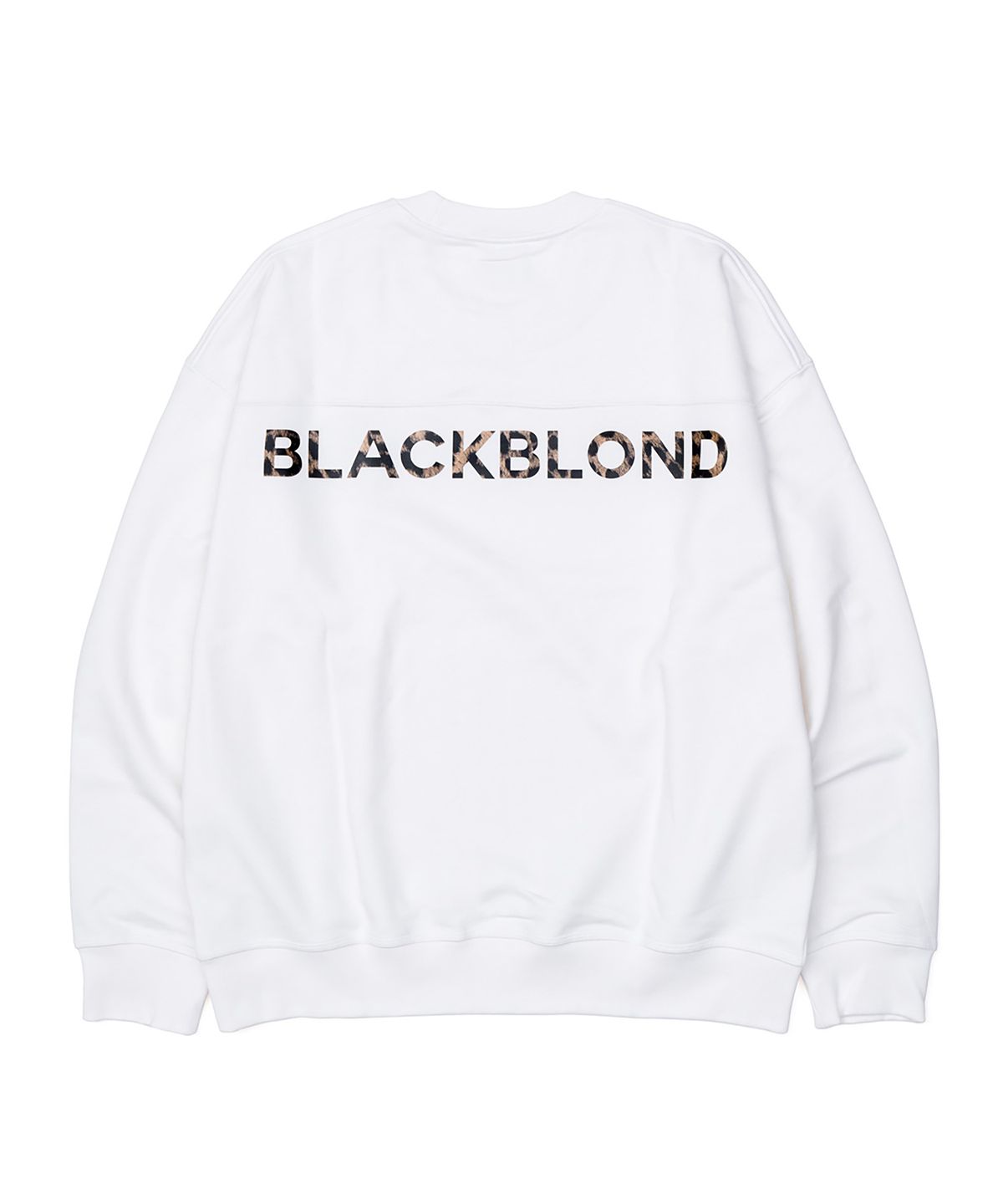 블랙블론드(BLACKBLOND) 비비디 레오파드 클래식 스마일 로고 스웨트셔츠 (화이트)