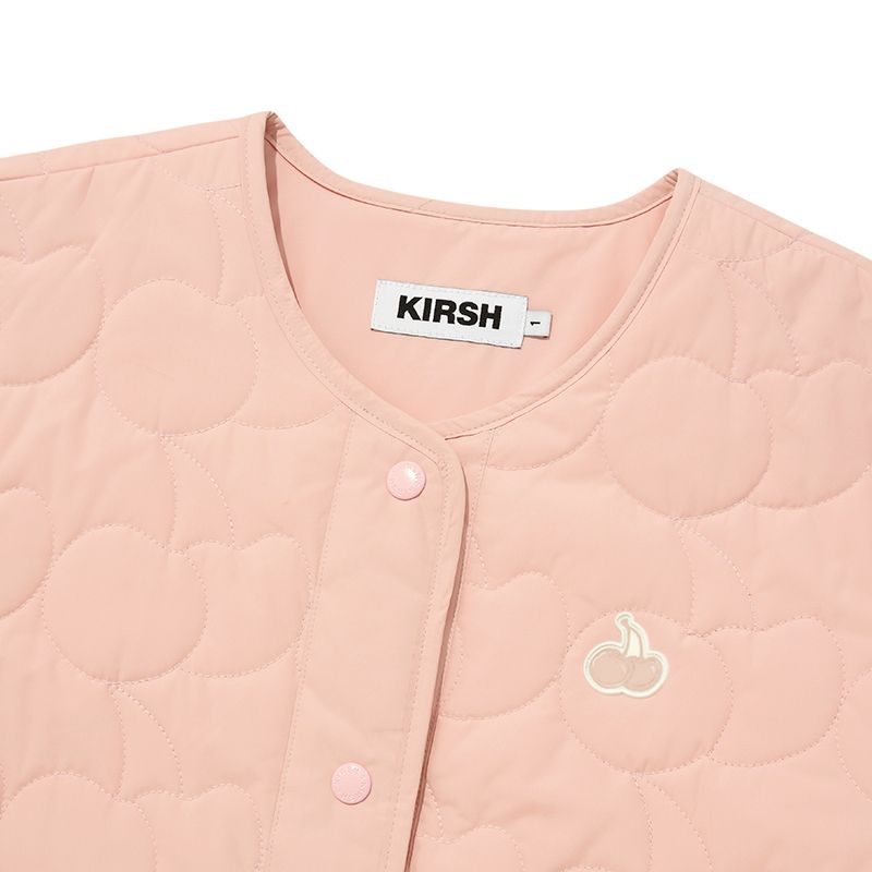 MUSINSA公式 | KIRSH Cherry quilted jacket + muffler set [Salmon]