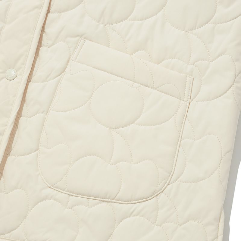 MUSINSA | KIRSH Cherry quilted jacket + muffler set [ivory]