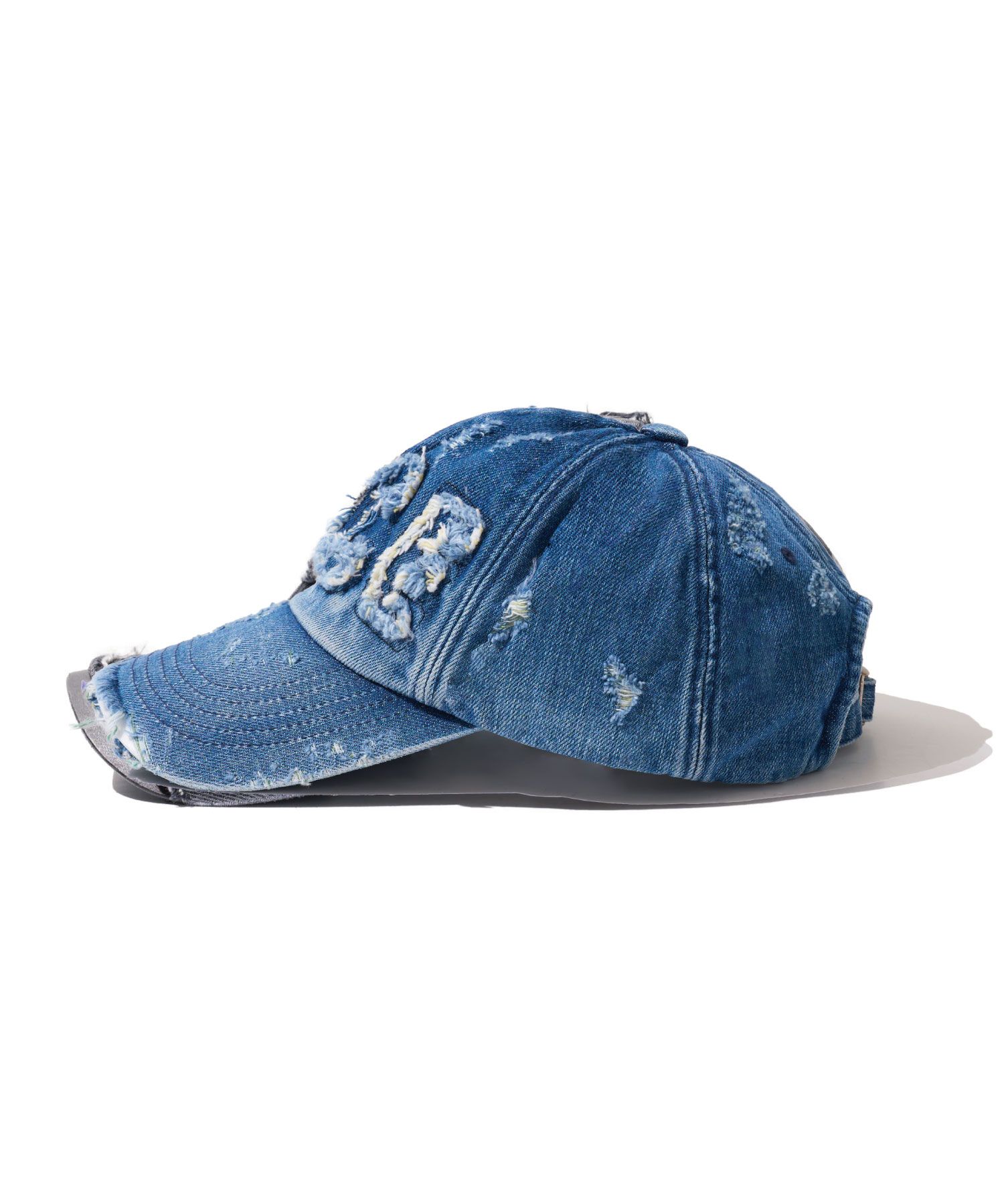 MUSINSA公式 | ETCE DESTROYED LOGO DENIM CAP (YELLOW)