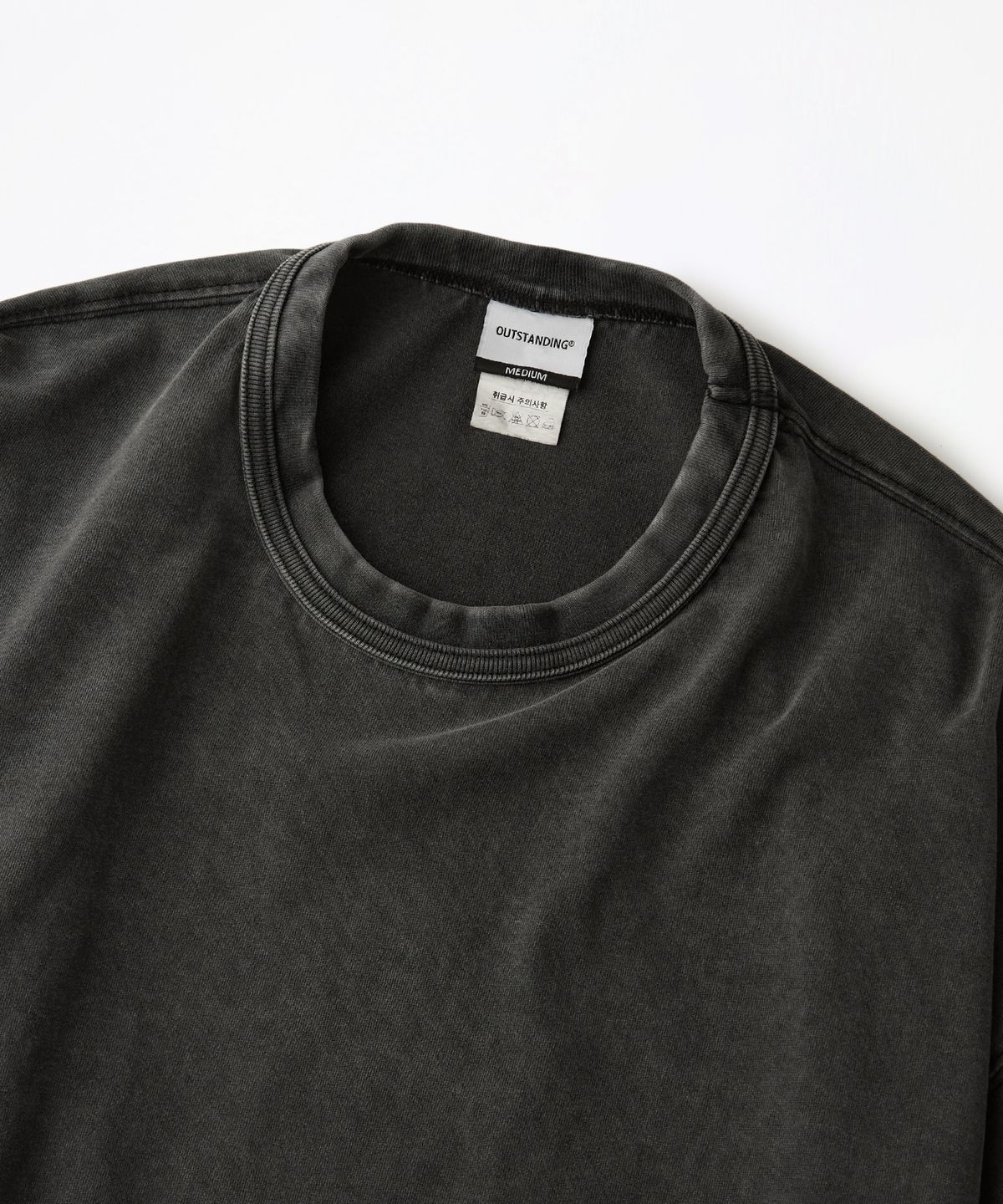 아웃스탠딩(OUTSTANDING) [2PACK] VINTAGE WASHING LONG SLEEVE TEE_VINTAGE OLIVE/VINTAGE CHARCOAL