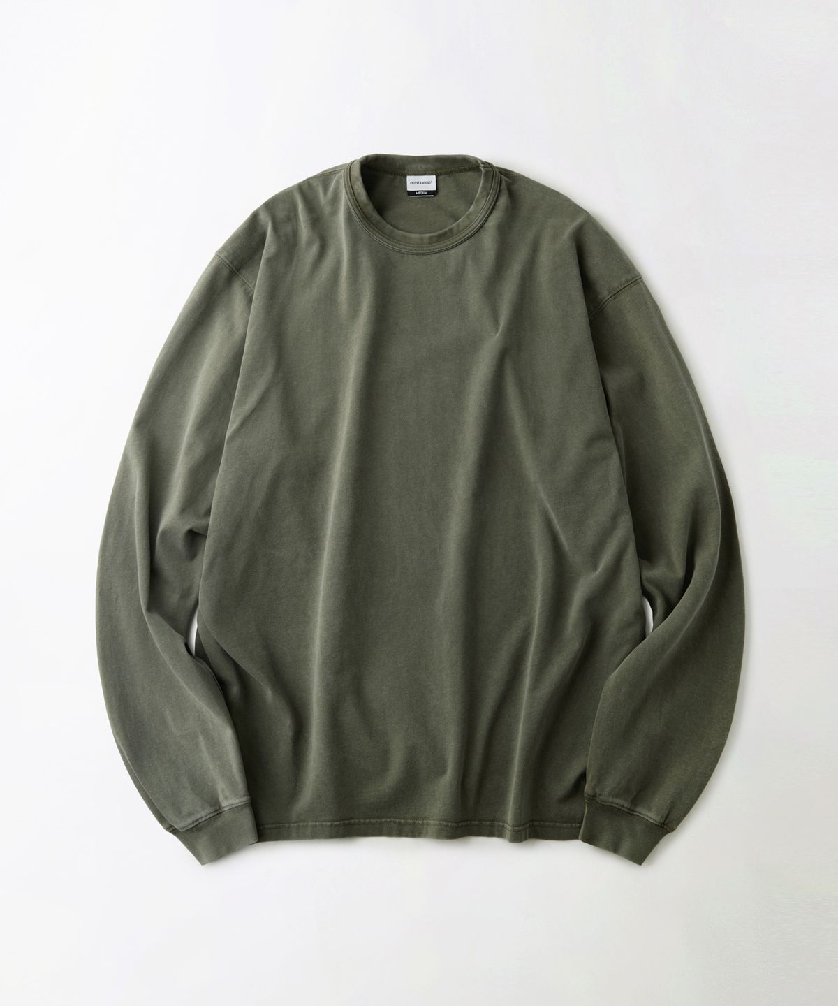 아웃스탠딩(OUTSTANDING) [2PACK] VINTAGE WASHING LONG SLEEVE TEE_VINTAGE OLIVE/VINTAGE CHARCOAL