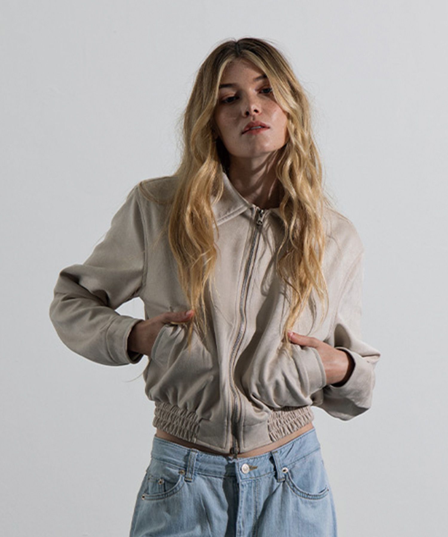 MUSINSA | PLACE STUDIO Two-way blue jean suede banding