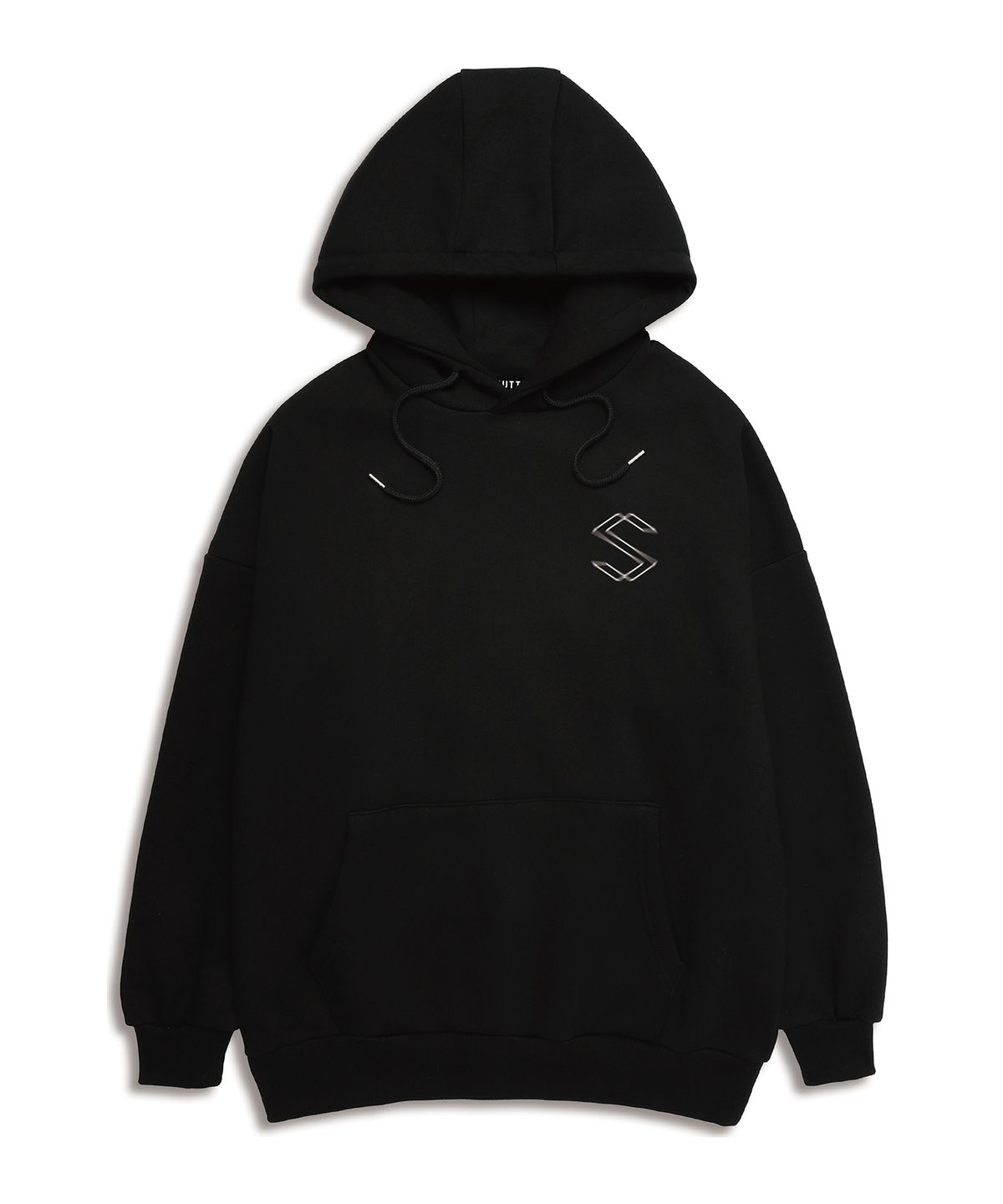셔터(SHUTTER) BLUR LOGO 오버핏 후드 (STLS001) 블랙