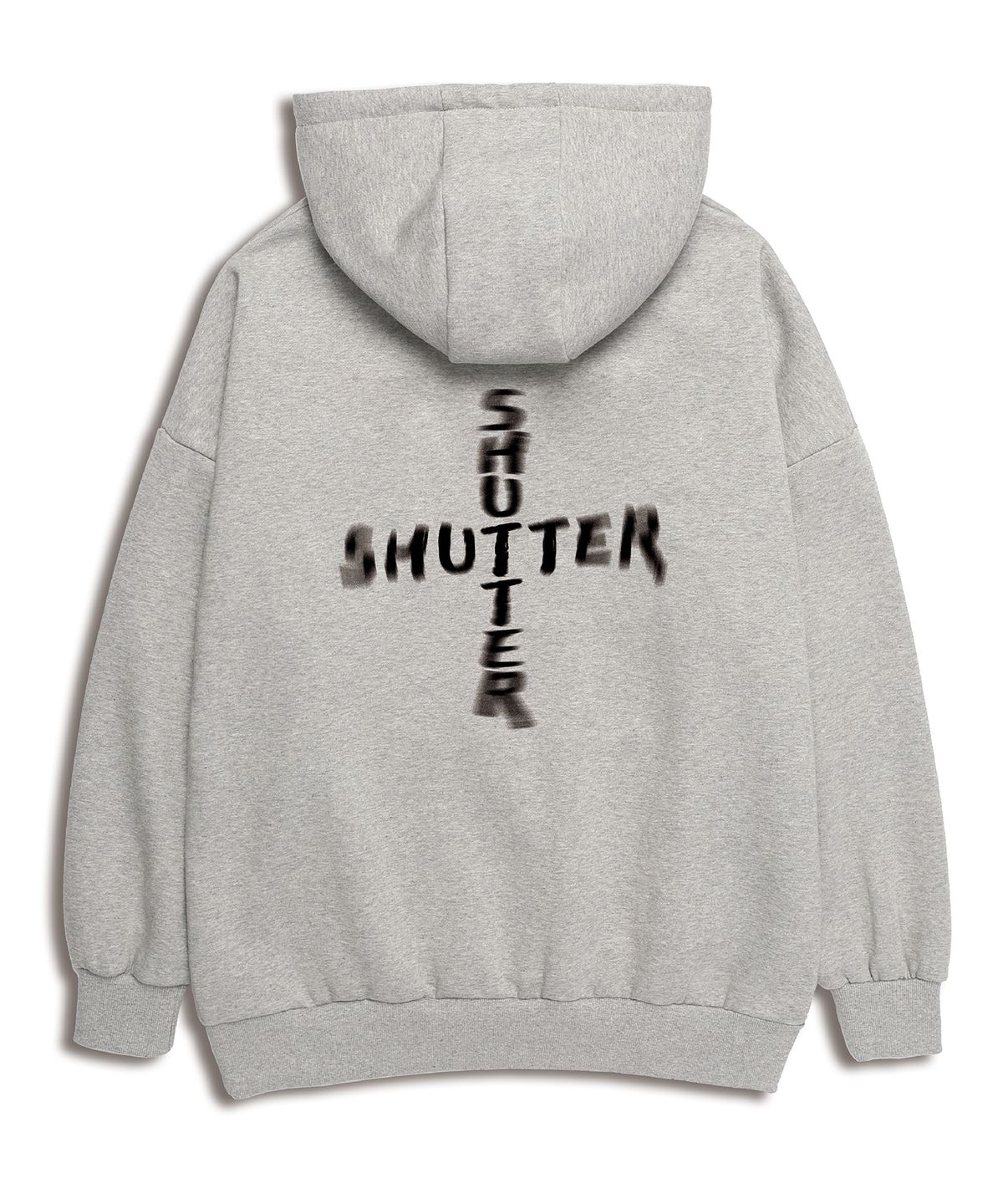 셔터(SHUTTER) BLUR LOGO 오버핏 후드 (STLS001) 멜란지그레이