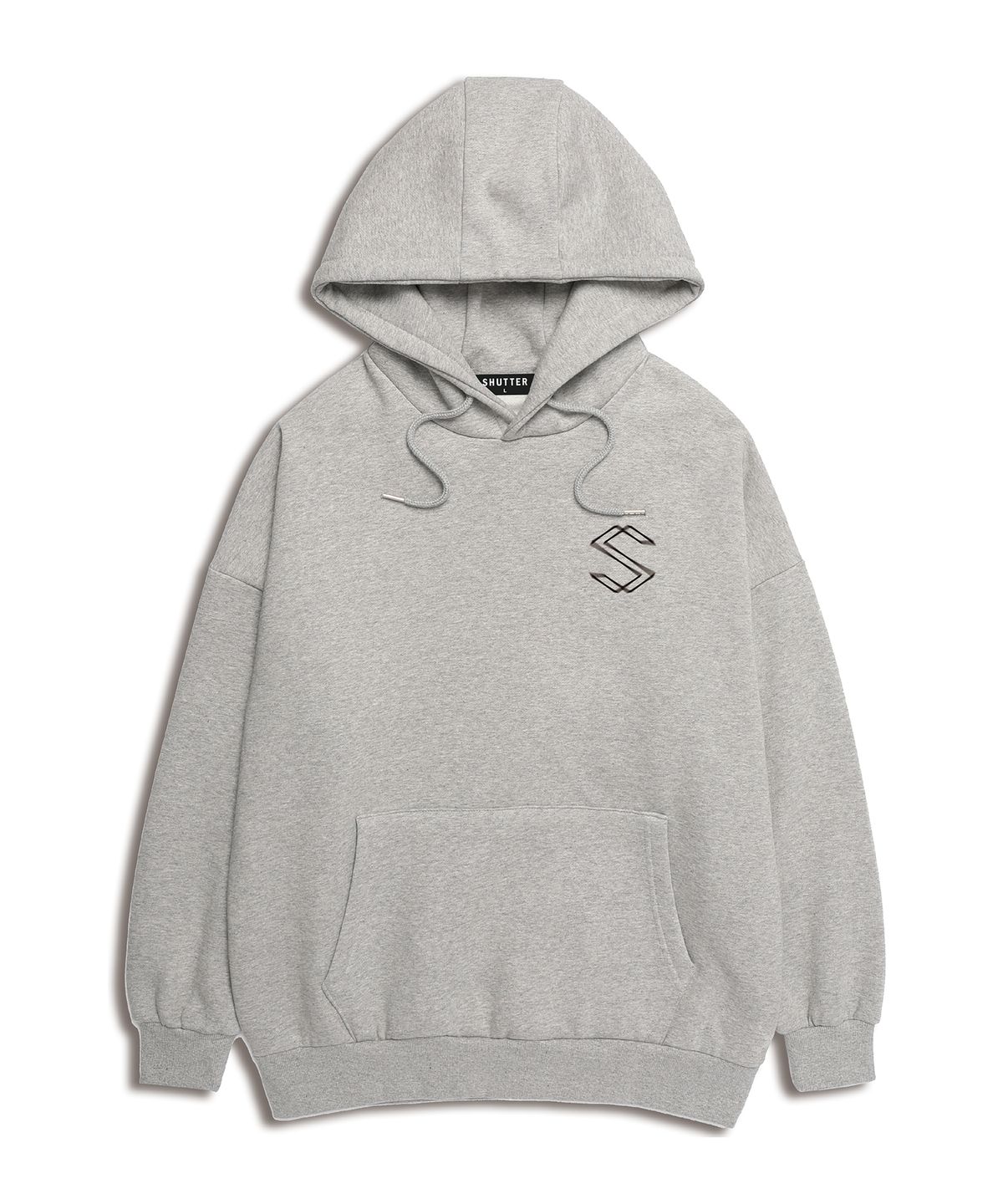셔터(SHUTTER) BLUR LOGO 오버핏 후드 (STLS001) 멜란지그레이