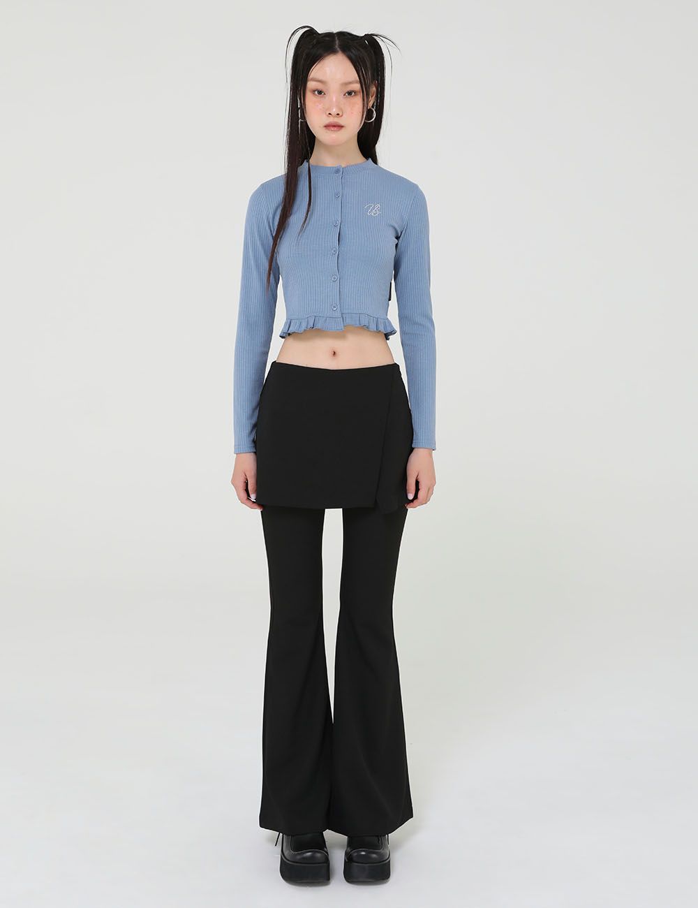 MUSINSA | UGLYSHADOW SLIT PANTS SKIRT(BLACK)