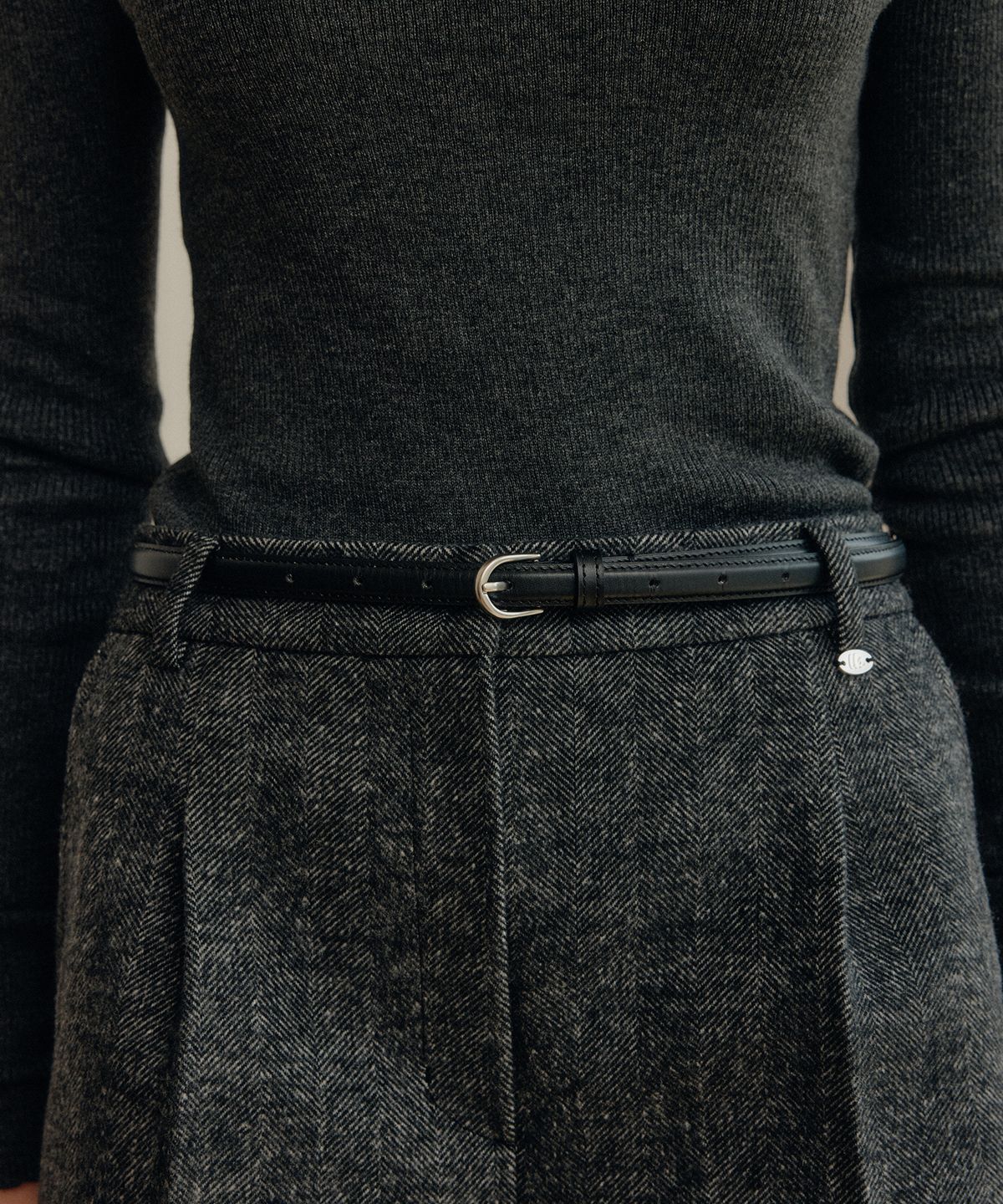 룩캐스트(LOOKAST) 헤리 씬 레더 벨트 / HERY THIN LEATHER BELT_3colors