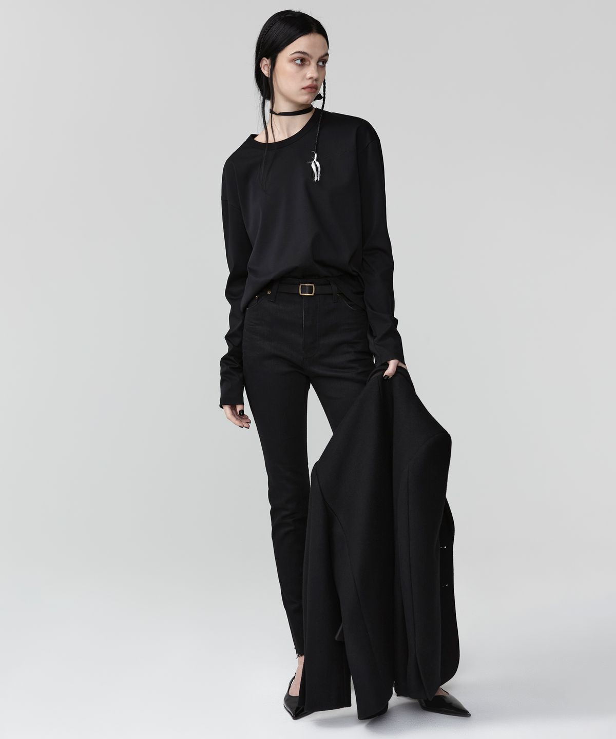 이안조(EAN JO) PREMIUM COTTON LOOSE FIT LONG SLEEVE (BLACK)