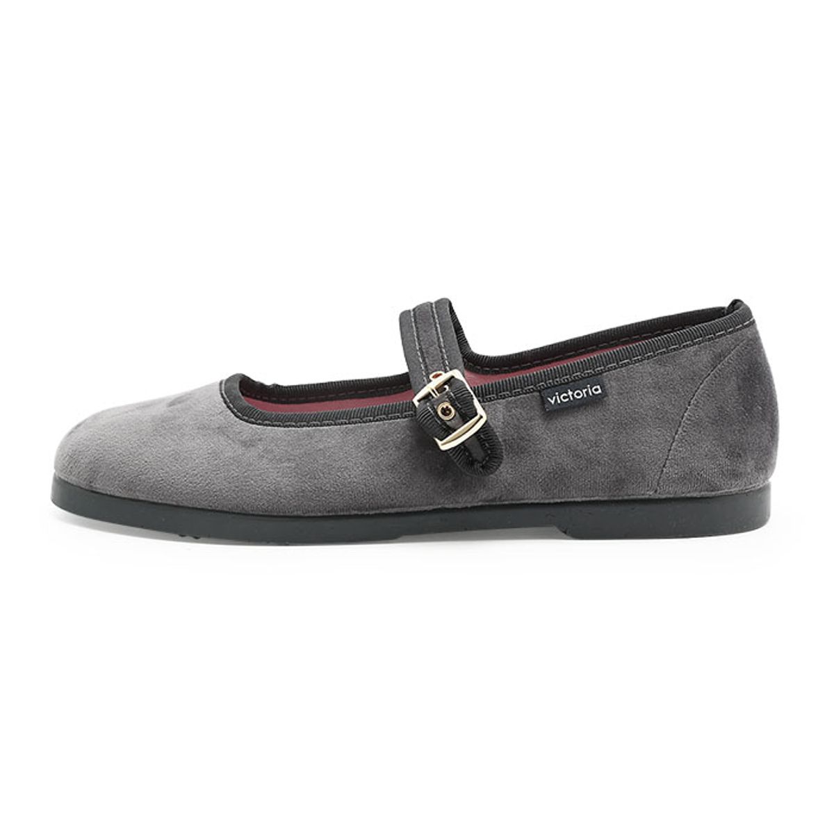 빅토리아 슈즈(VICTORIA SHOES) 쿵푸 벨벳 발레리나 (1080111-GRIS)