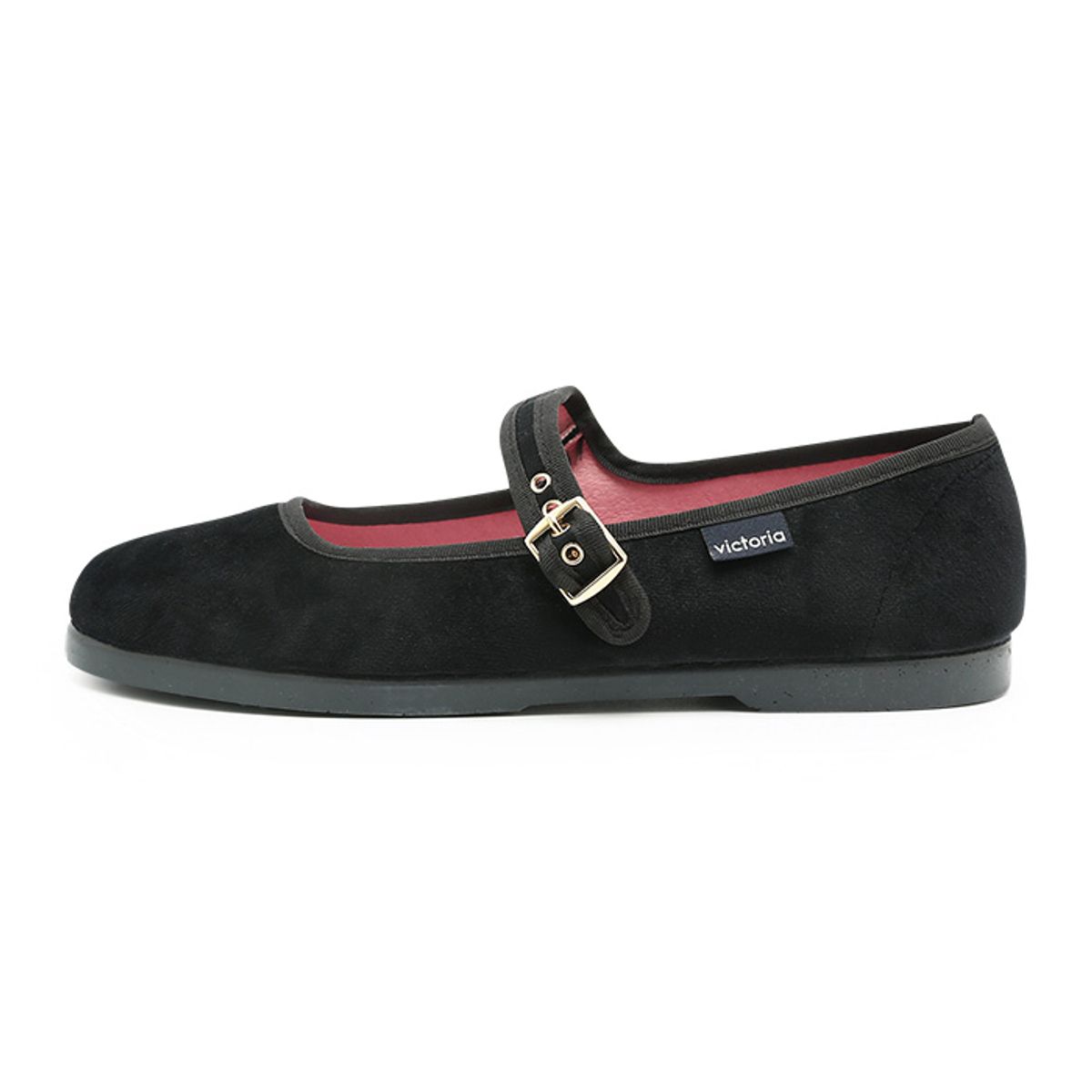 빅토리아 슈즈(VICTORIA SHOES) 쿵푸 벨벳 발레리나 (1080111-NEGRO)