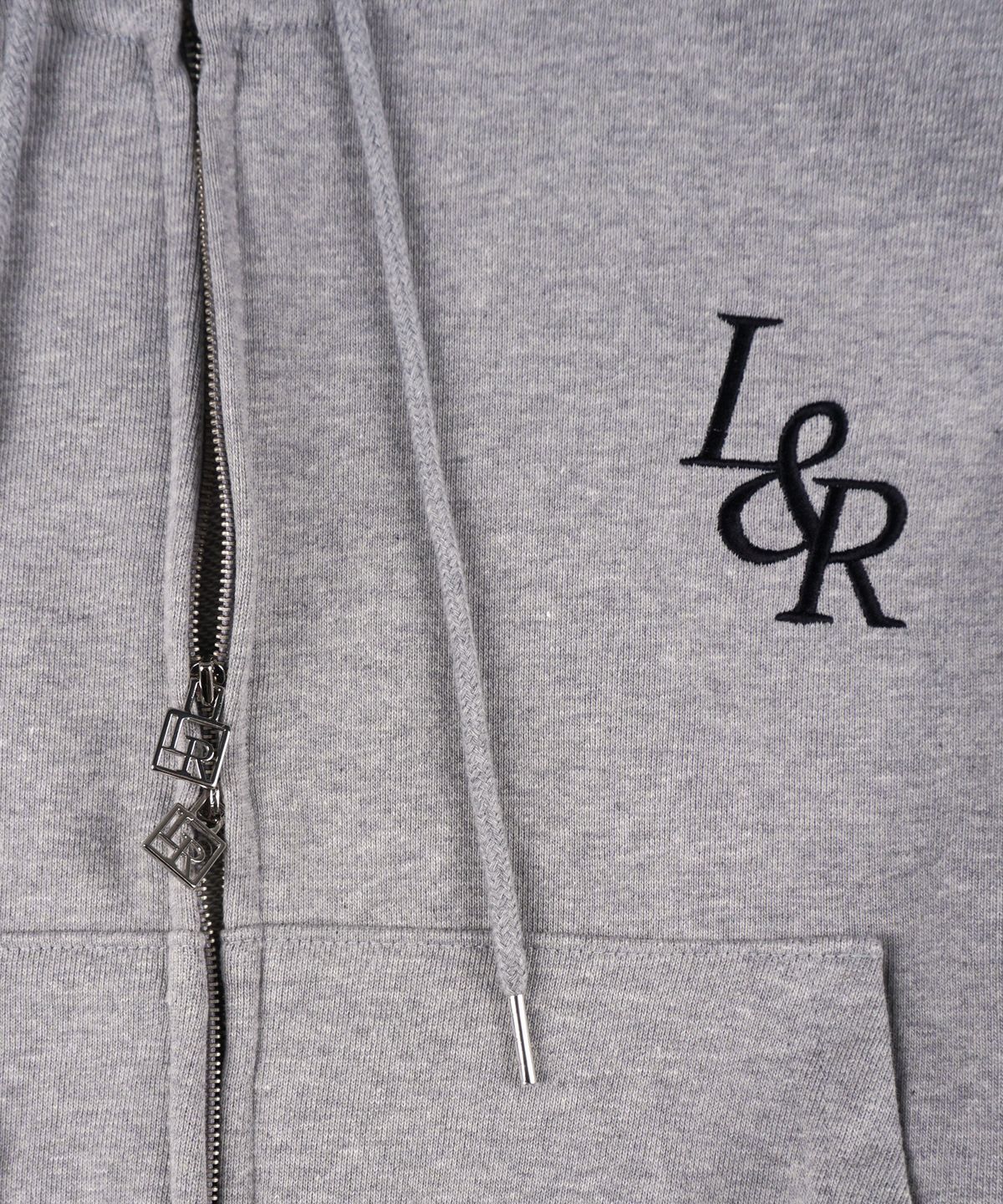 로시로우(LOSSYROW) Lossy Big Logo Crop Hood Zip-up Gray