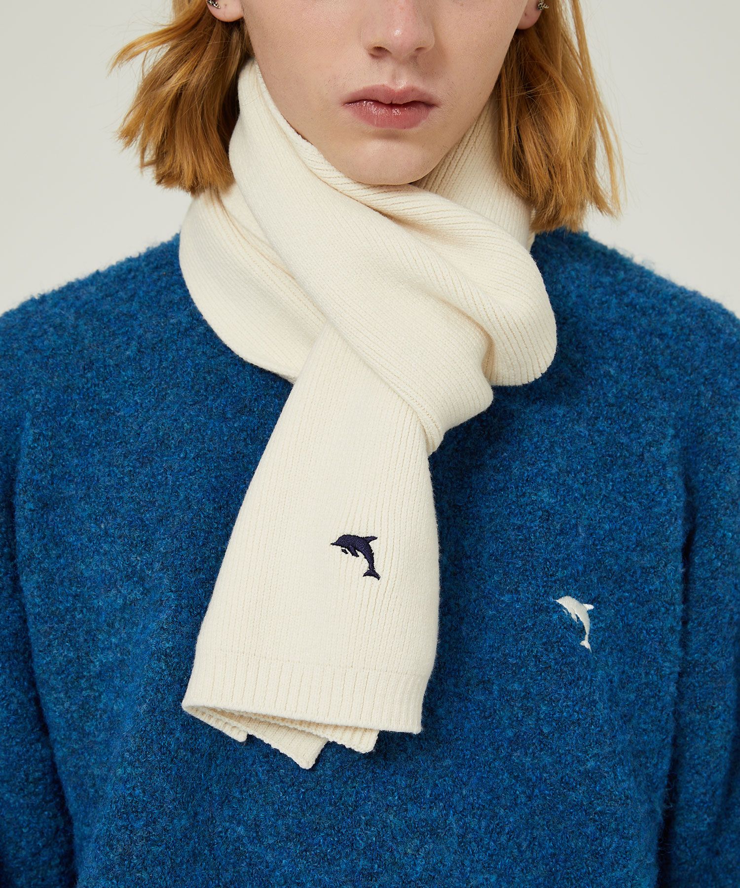 MUSINSA公式 | WAI KEI Dolphin embroidery knit muffler 7 COLOR