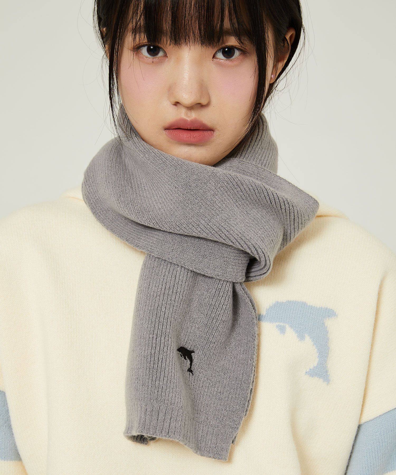 MUSINSA公式 | WAI KEI Dolphin embroidery knit muffler 7 COLOR