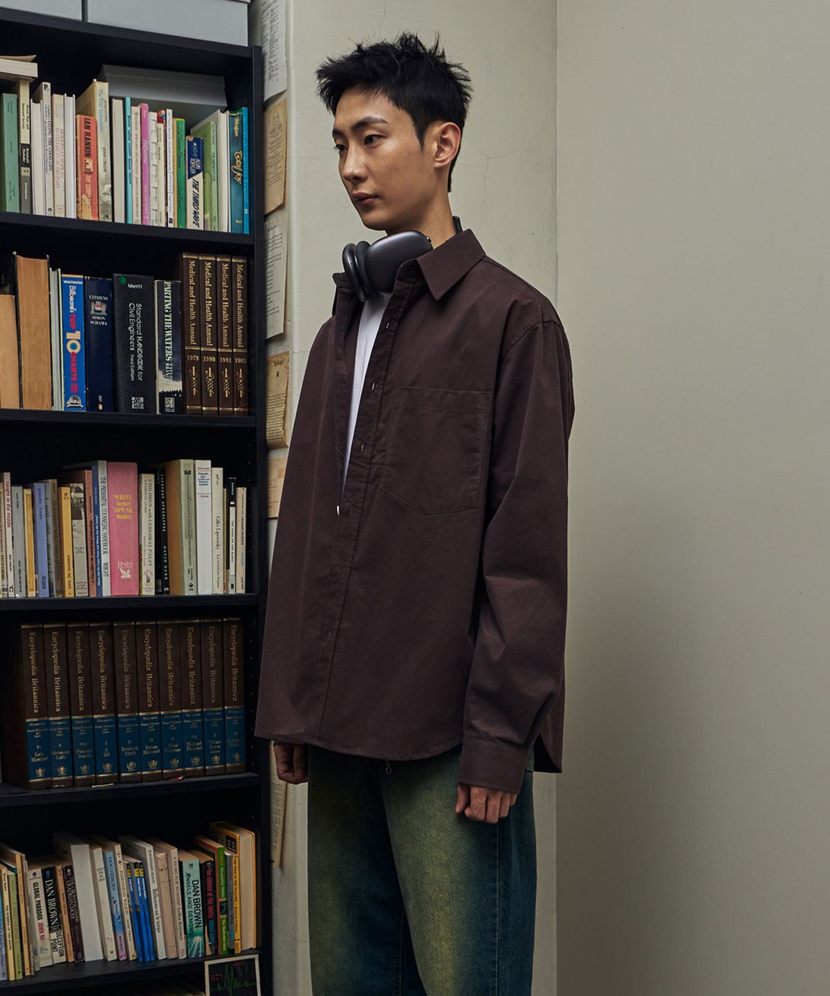 아이언더스탠드(EYEUNDERSTAND) 피치 베이직 셔츠 (브라운)