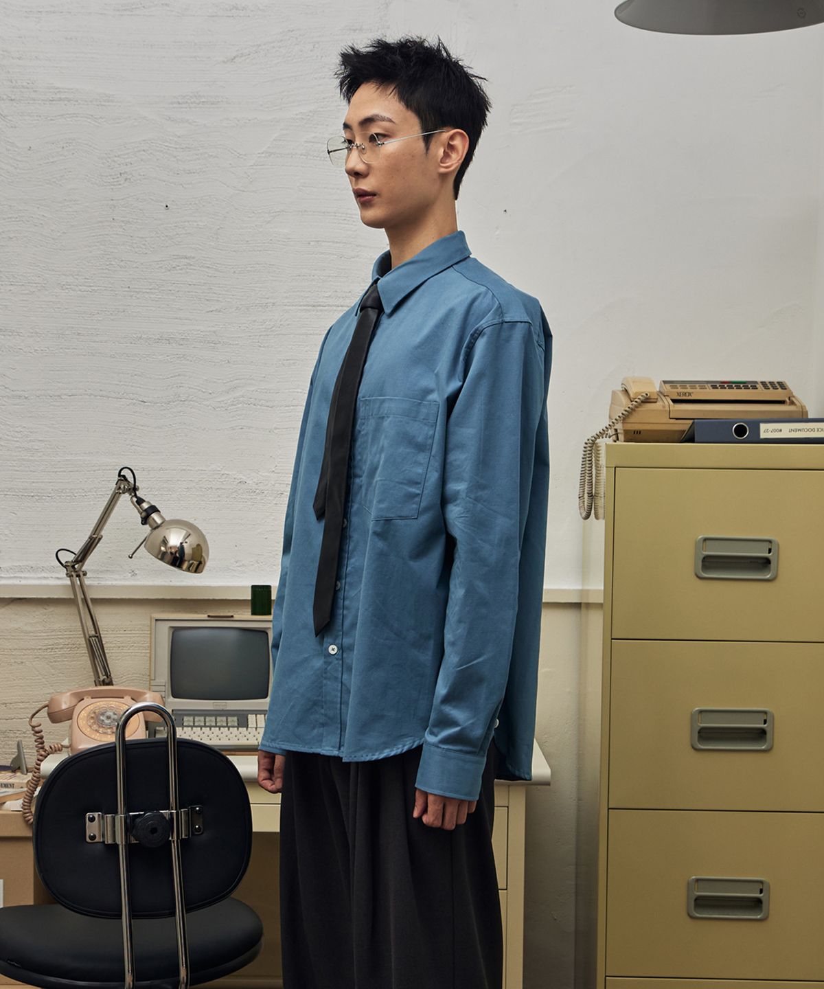 아이언더스탠드(EYEUNDERSTAND) 피치 베이직 셔츠 (블루)