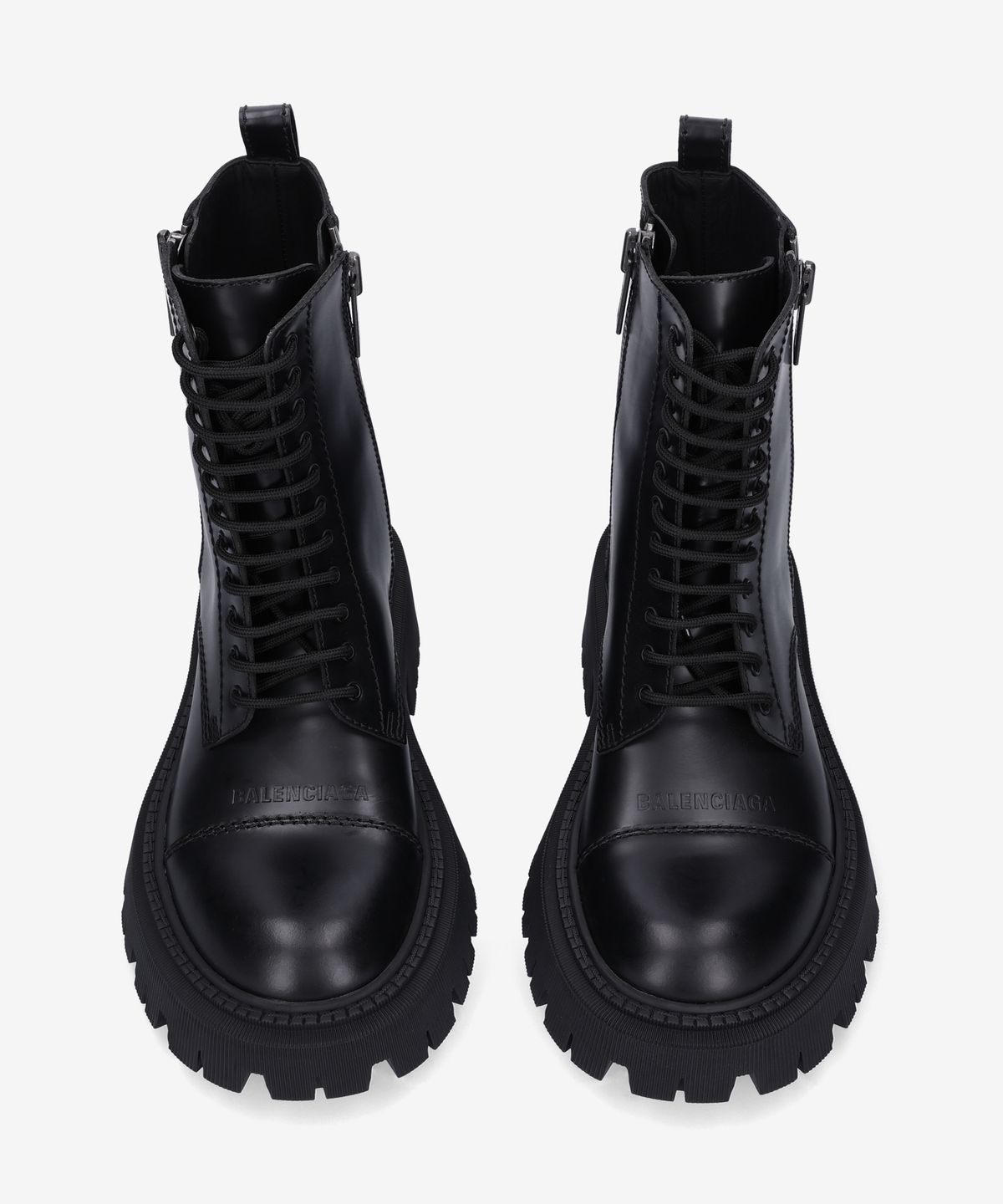 발렌시아가(BALENCIAGA) 트랙터 레이스업 지퍼 부츠 - 블랙 / 617420WA8E91000