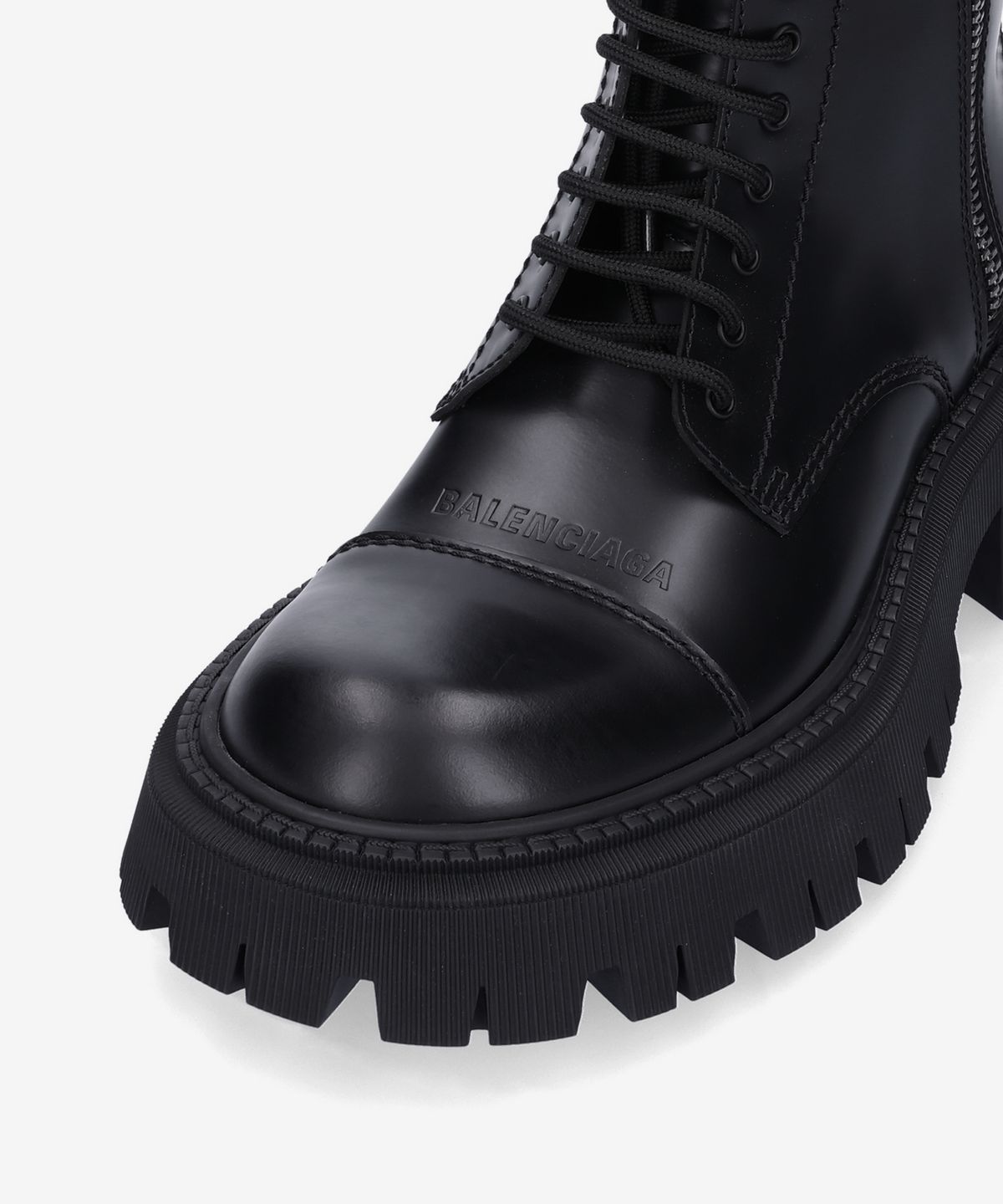 발렌시아가(BALENCIAGA) 트랙터 레이스업 지퍼 부츠 - 블랙 / 617420WA8E91000