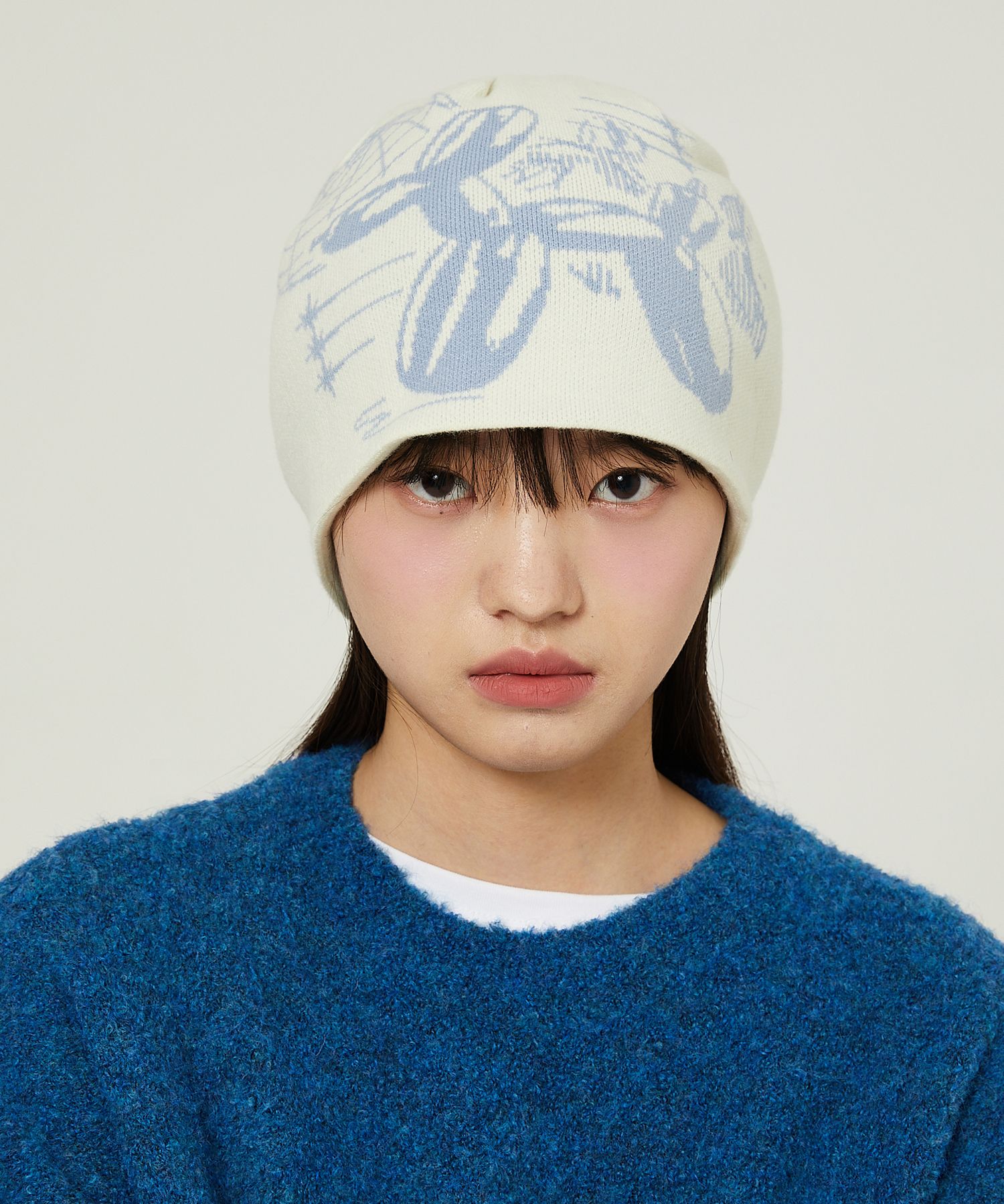 ★Wai Kei★ Magic balloon dog beanie ivory YK23FWAC17-1 MUSINSA | WAI KEI Magic balloon dog beanie ivory