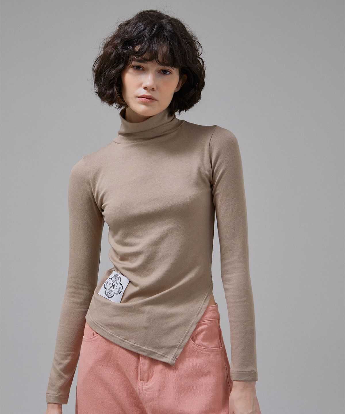 바이탈싸인(VITALSIGN) [LINE] Diagonal Layered Turtleneck (3colors)