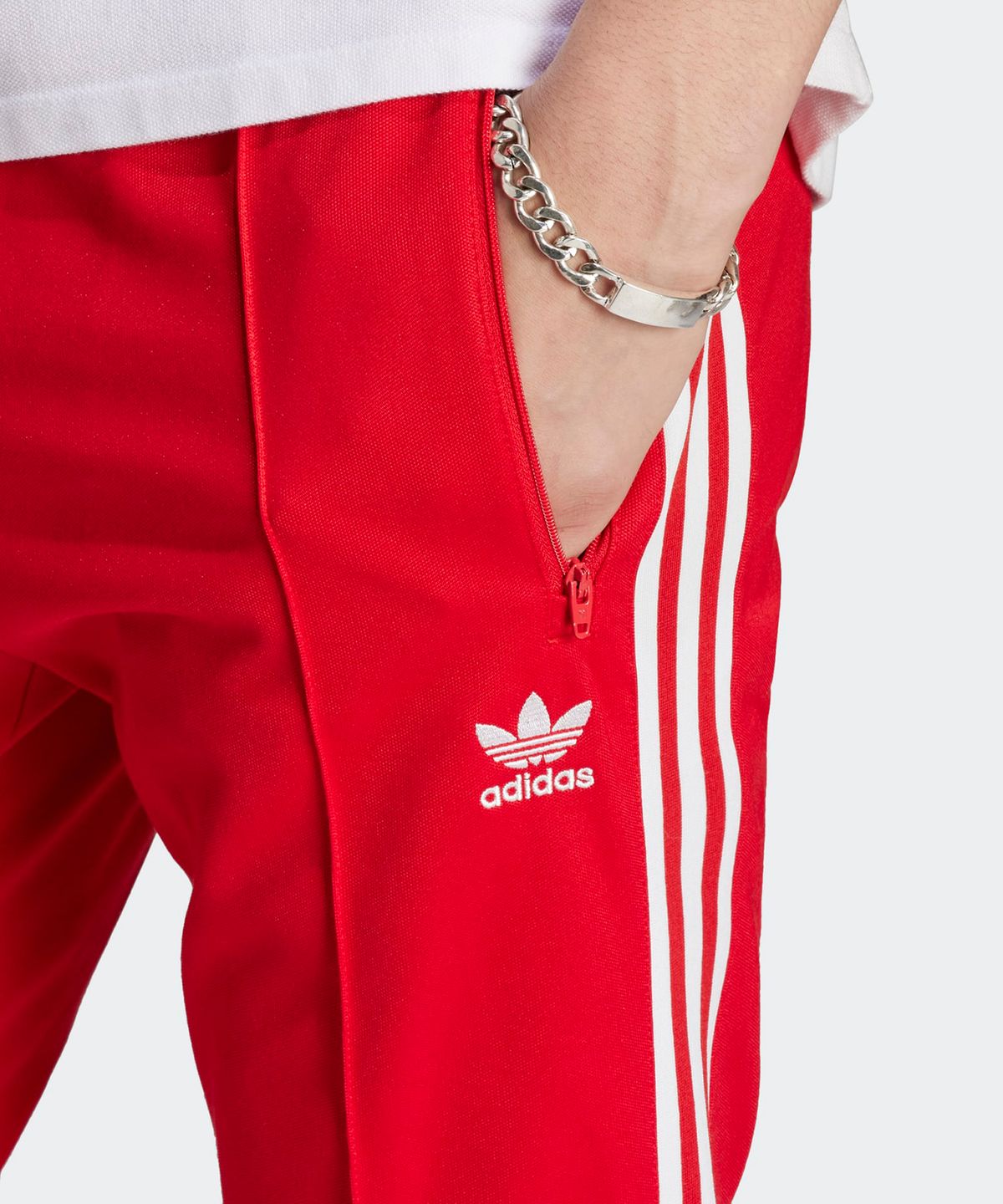 아디다스(ADIDAS) 베켄바우어 트랙 팬츠 - 레드 / IM4547