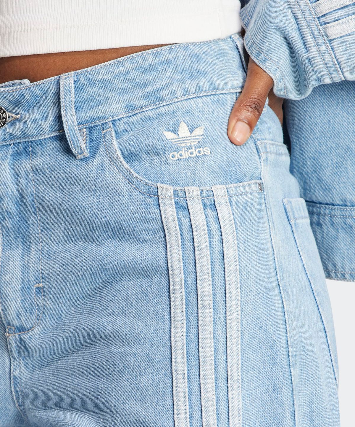 아디다스(ADIDAS) 데님 팬츠 - 스카이블루 / IS5249