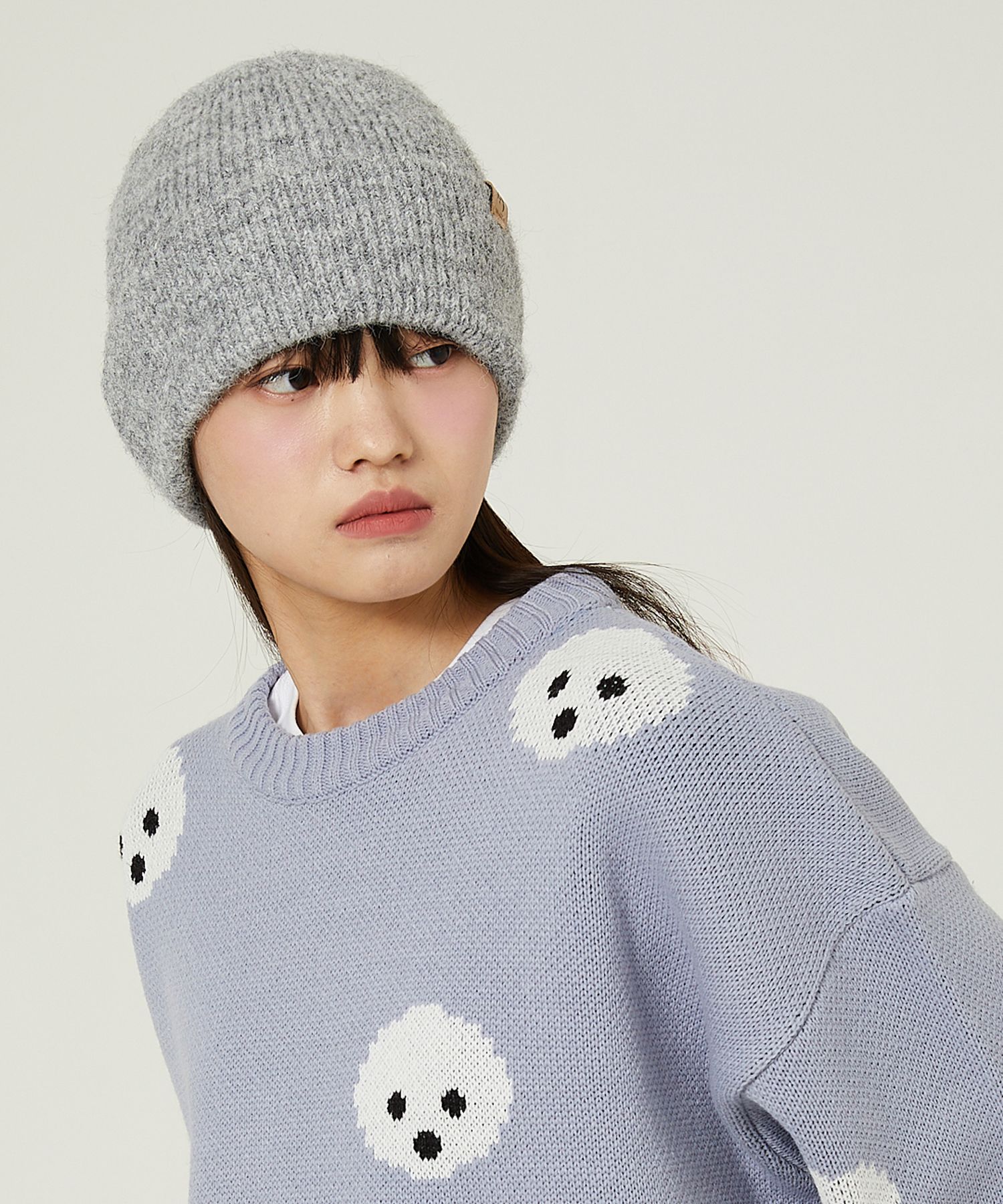 MUSINSA | WAI KEI Hairy Basic Beanie Gray