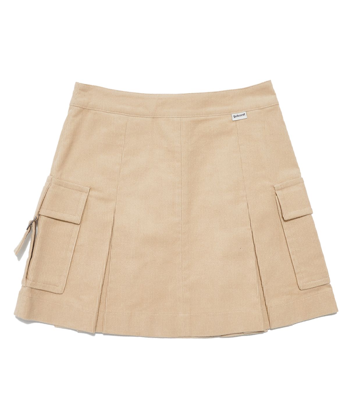 델리센트(DELICCENT) 코듀로이 카고 미니 스커트 [BEIGE]