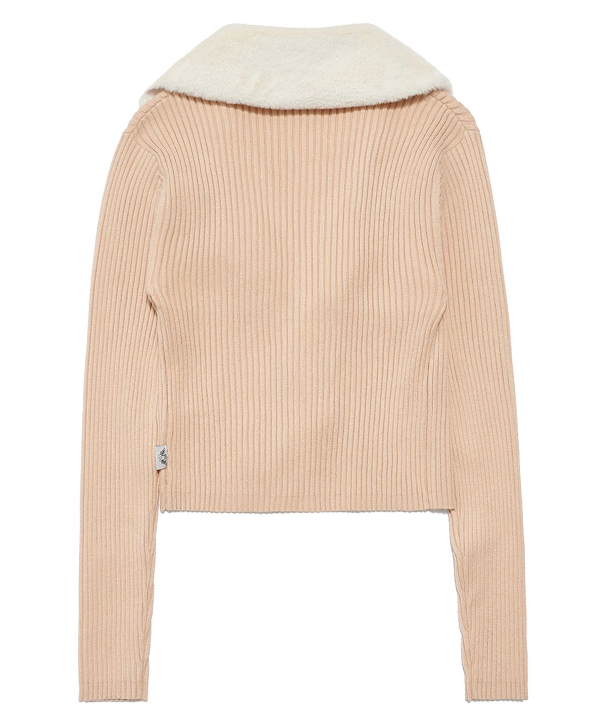델리센트(DELICCENT) 퍼 카라 리본 가디건 [BEIGE]