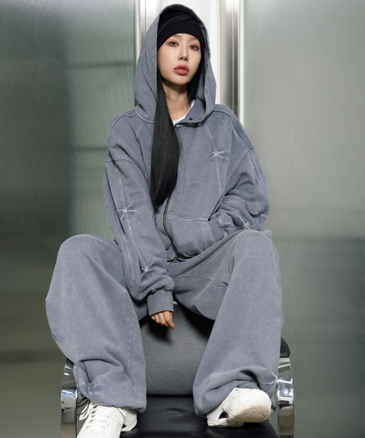 메종미네드(MAISON MINED) PINCH CARGO SWEATPANTS BLUE