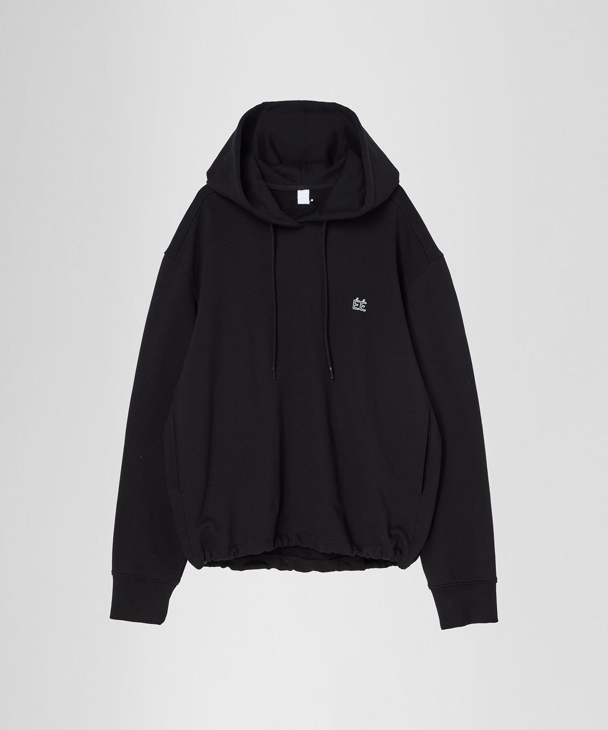 이이(EE) LOGO HOODED SWEATSHIRTS BLACK