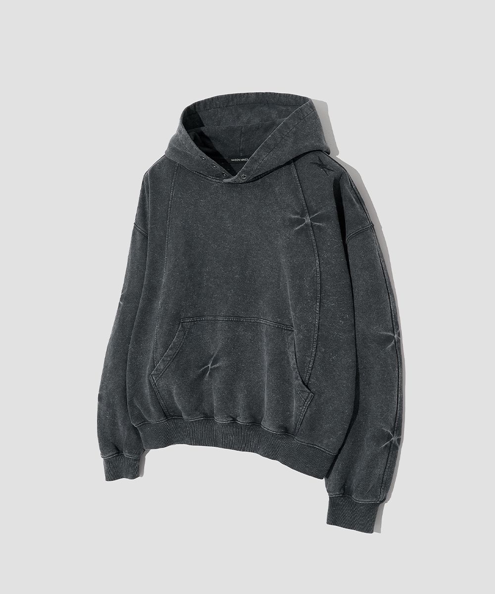 【MAISON MINED】23FW★ PINCH WASHED HOOD ZIP-UP MUSINSA | MAISON MINED (W) PINCH WASHED CROP HOOD ZIP-UP BLACK