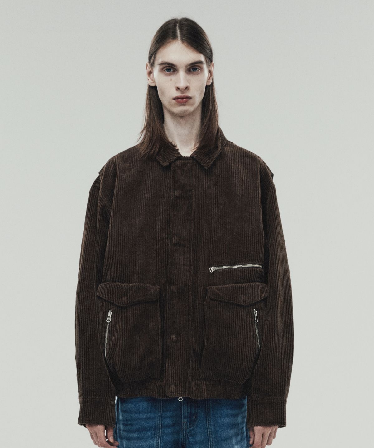 더바이닐하우스(THEVINYLHOUSE) CORDUROY BLOUSON BROWN (VH2DFUB930A)