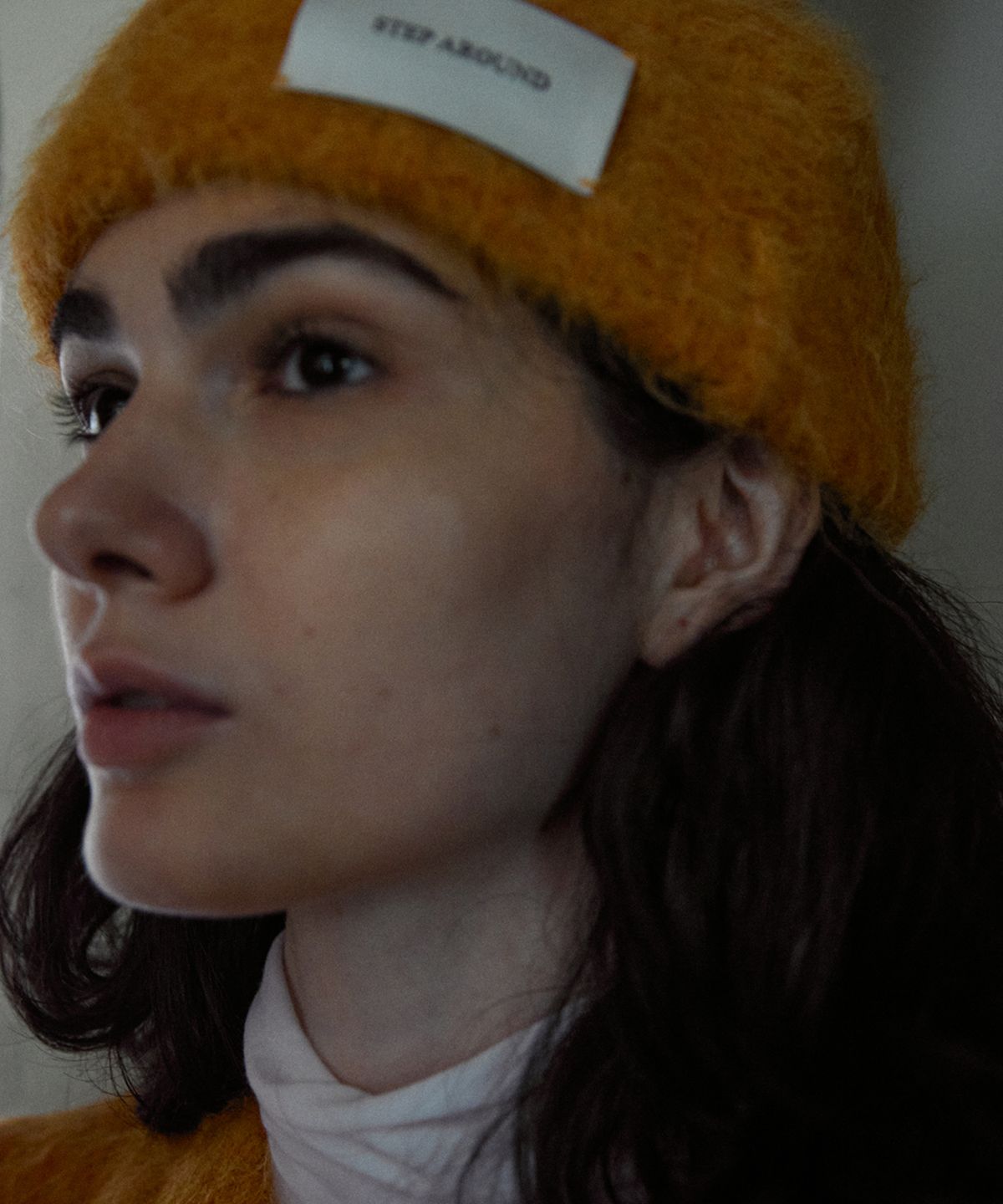 스텝어라운드(STEP AROUND) Hairy Alpaca Beanie (Orange)