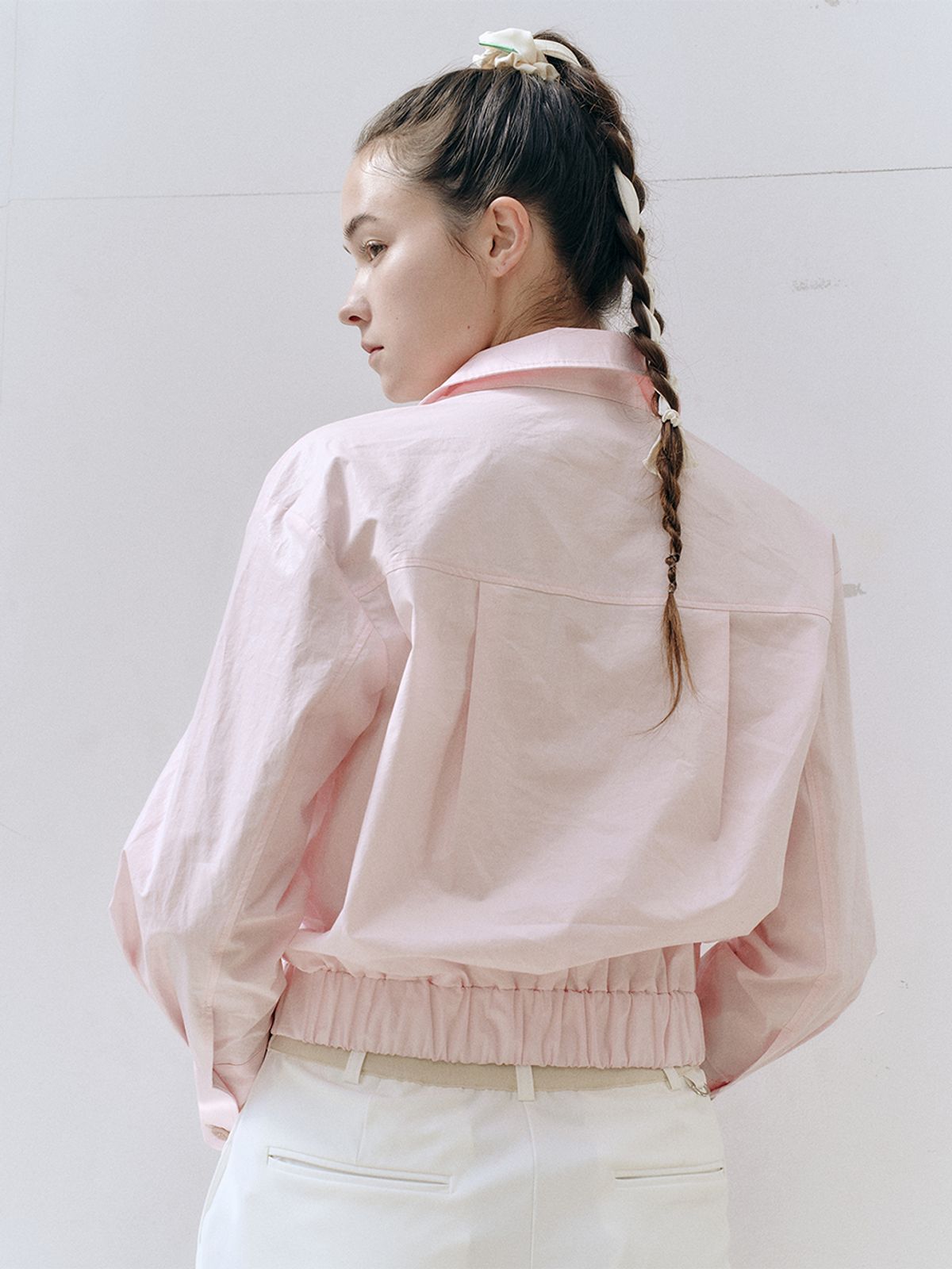 버뮤다그래스(BERMUDAGRASS) 글로시 포켓 자켓_PINK