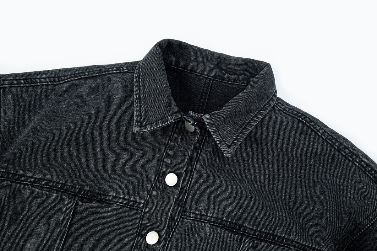 샐러드바구니(SALAD BAGUNI) Case Cropped Denim Jacket_black