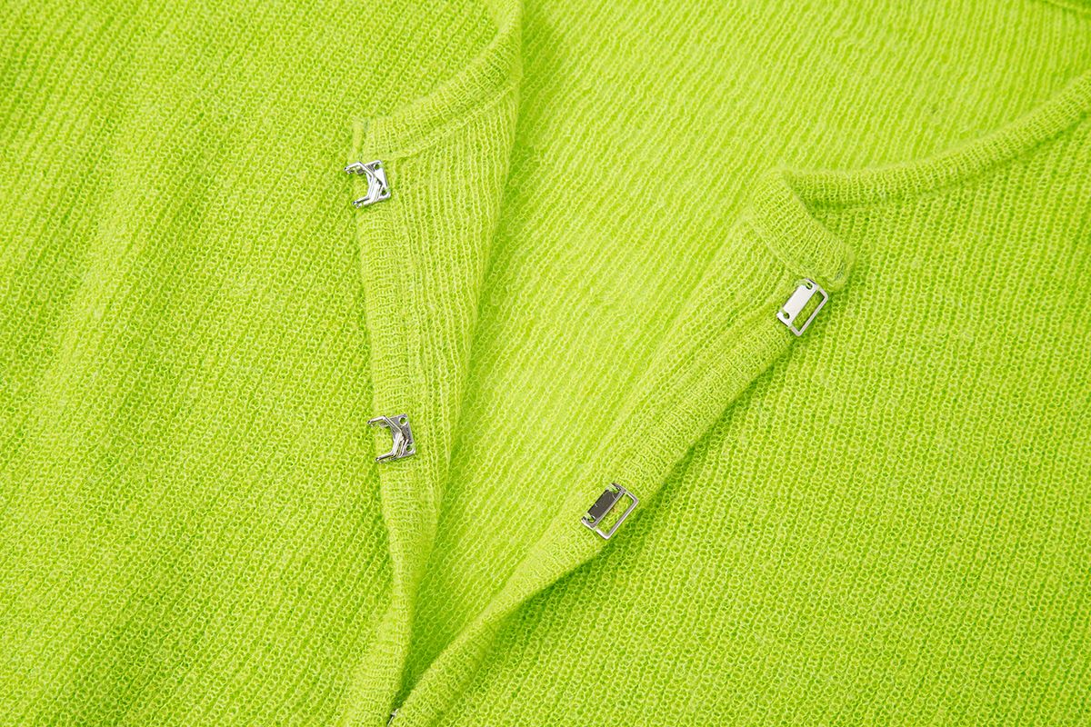 샐러드바구니(SALAD BAGUNI) Clip Mohair Cardigan_lime