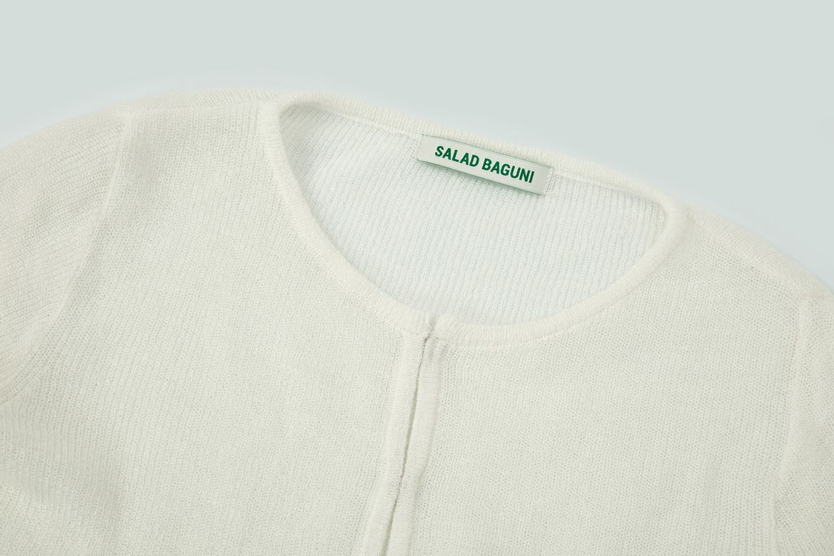 샐러드바구니(SALAD BAGUNI) Clip Mohair Cardigan_white