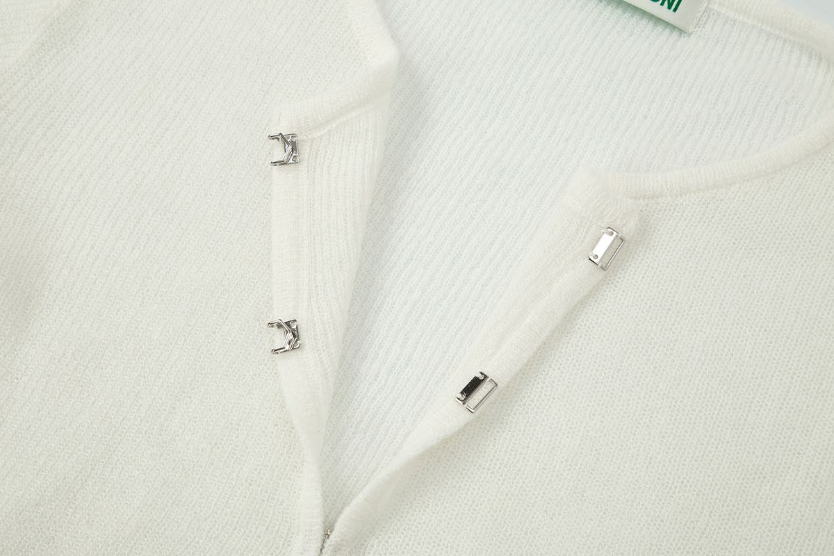 샐러드바구니(SALAD BAGUNI) Clip Mohair Cardigan_white