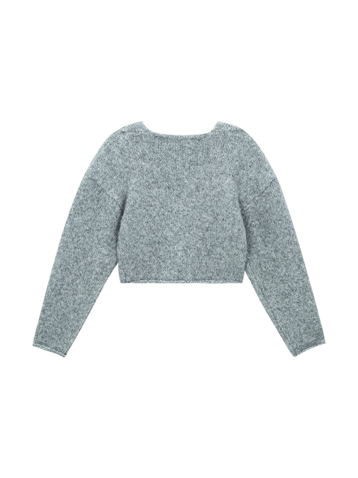 샐러드바구니(SALAD BAGUNI) No Collar Puff Jacket_melange gray