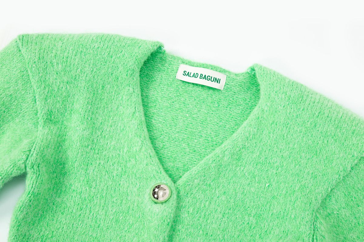 샐러드바구니(SALAD BAGUNI) No Collar Puff Jacket_mint