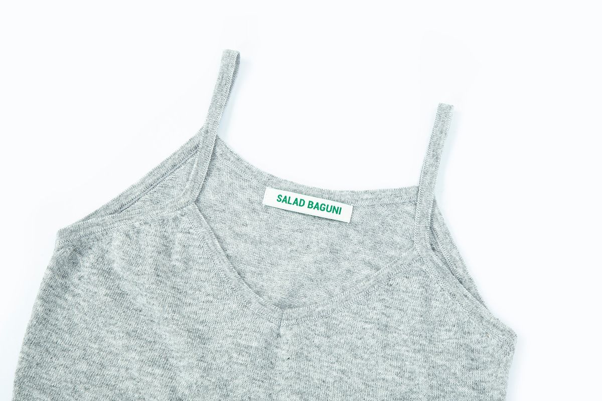 샐러드바구니(SALAD BAGUNI) V-Neck Strap Top_gray
