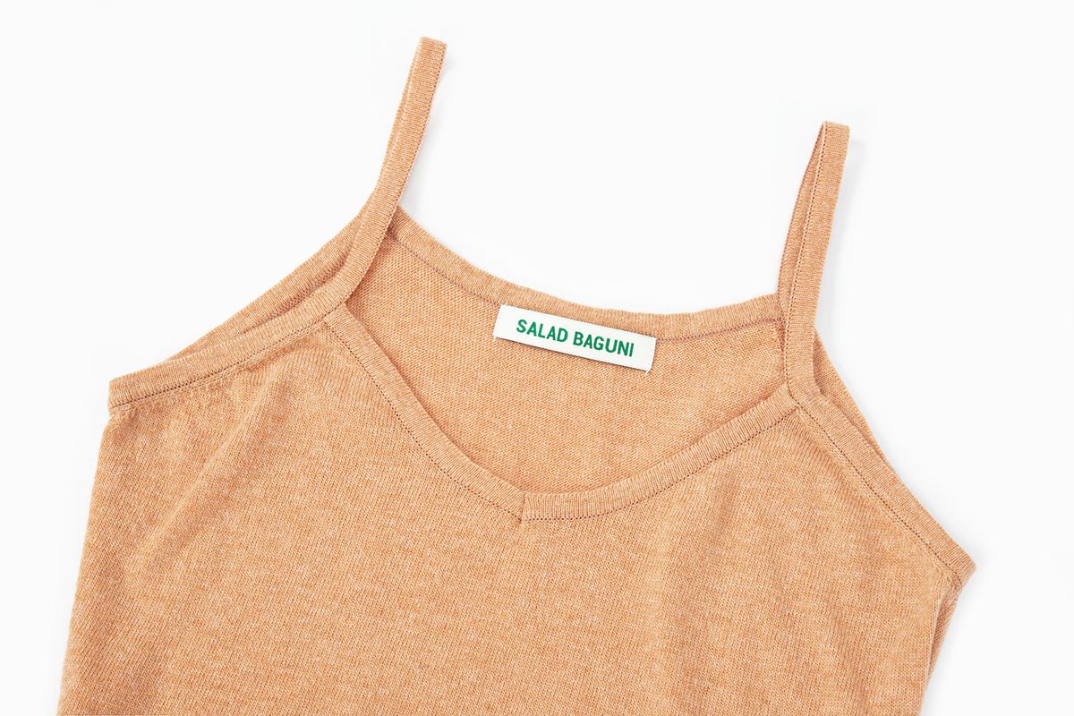 샐러드바구니(SALAD BAGUNI) V-Neck Strap Top_orange