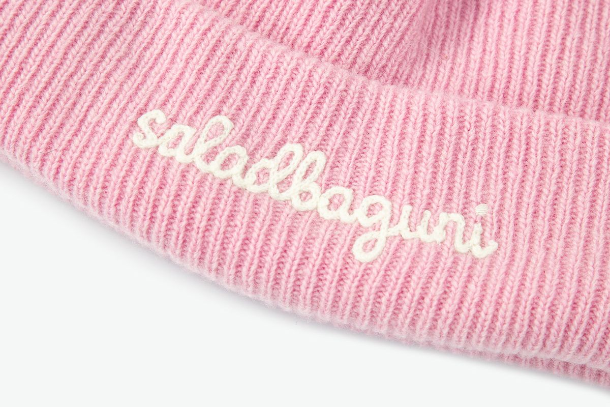 샐러드바구니(SALAD BAGUNI) Logo Wool Short Beanie_pink