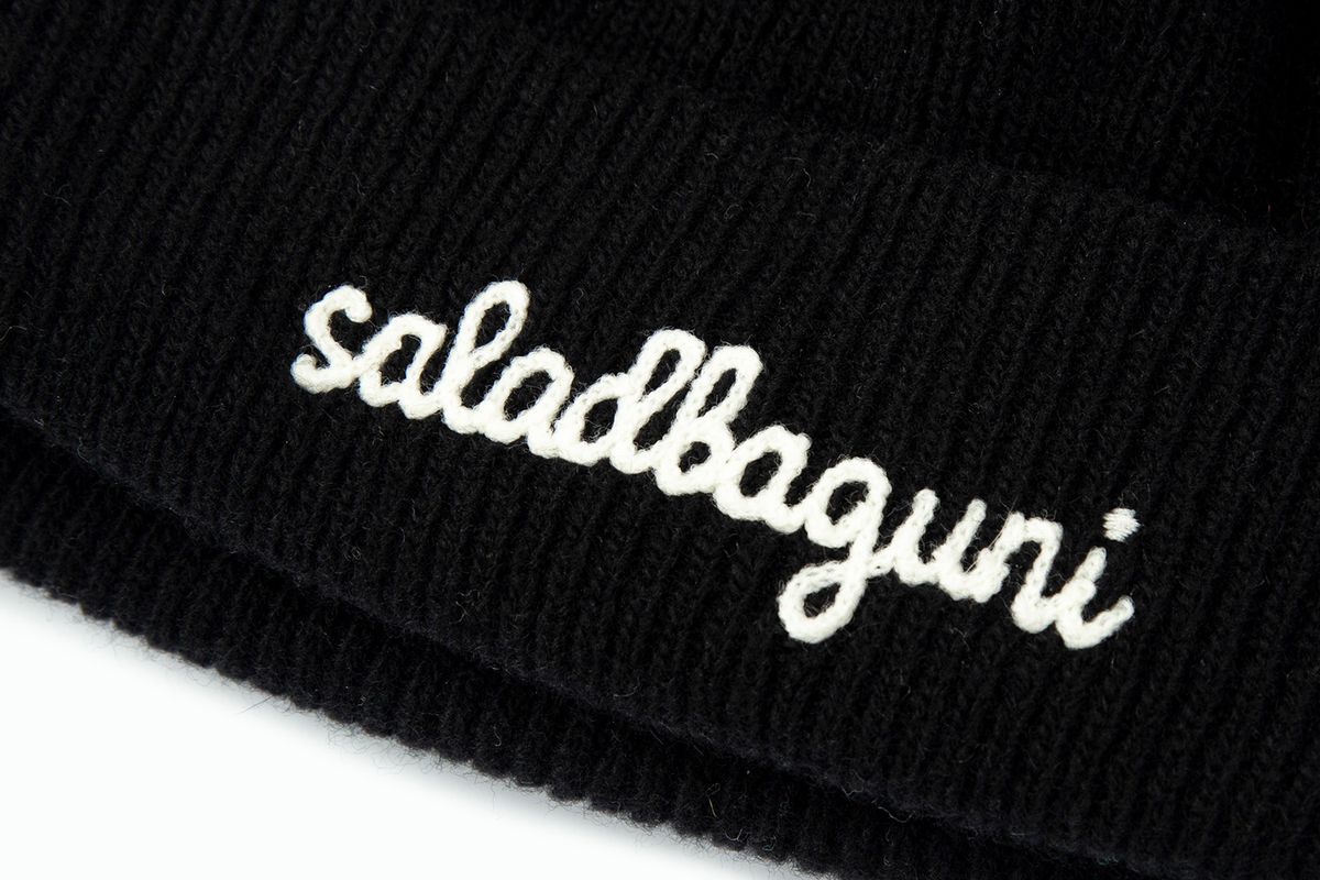 샐러드바구니(SALAD BAGUNI) Logo Wool Short Beanie_black