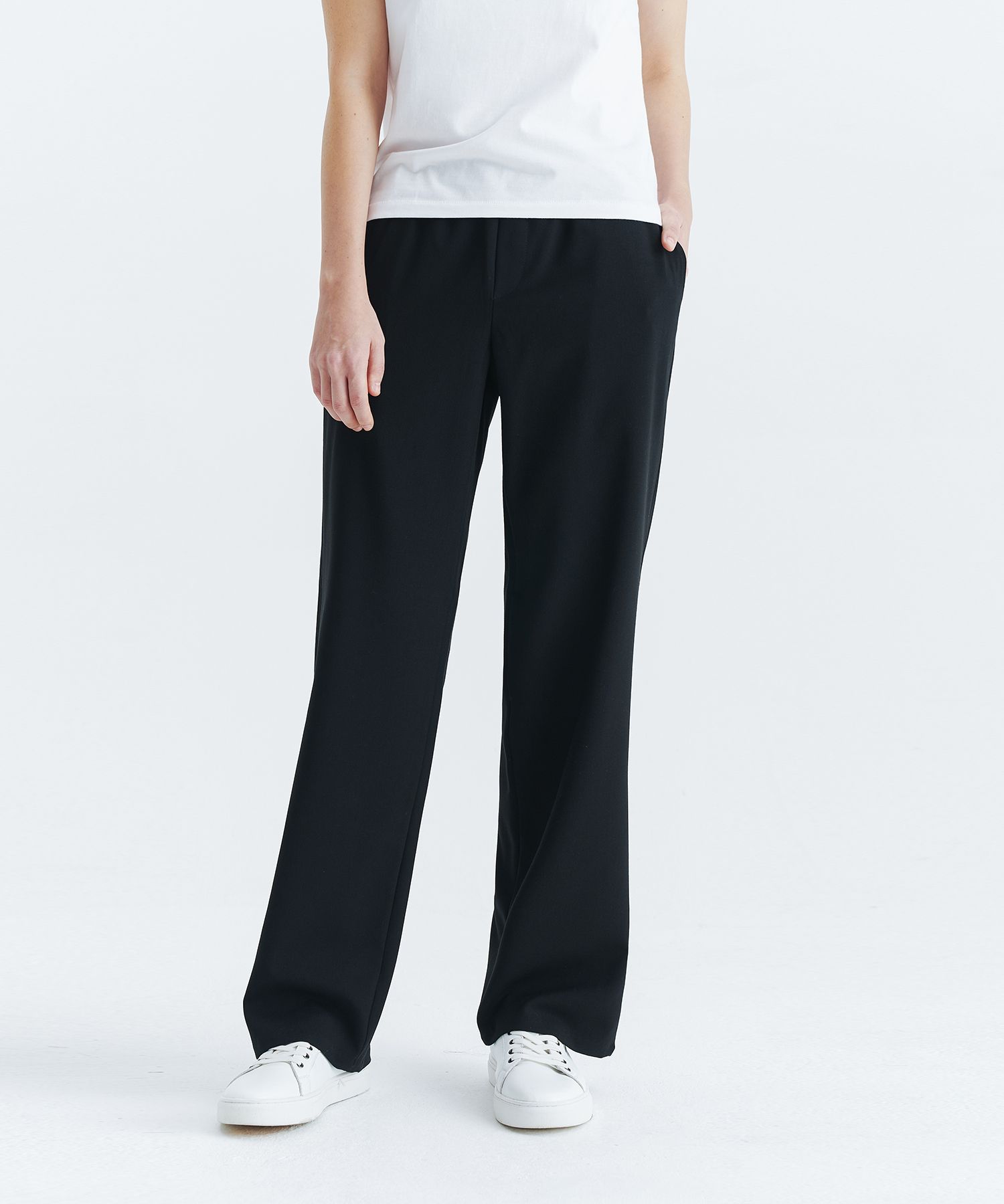 MUSINSA | WHOLOVESART Unisex Semi-Wide Banding Slacks