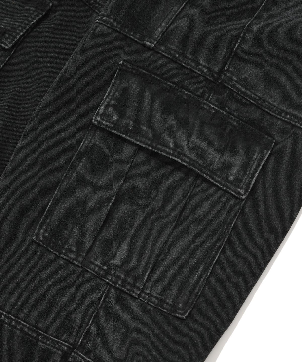 비전스트릿웨어(VISION STREETWEAR) VSW Wide Washed Denim Cargo Pants Black