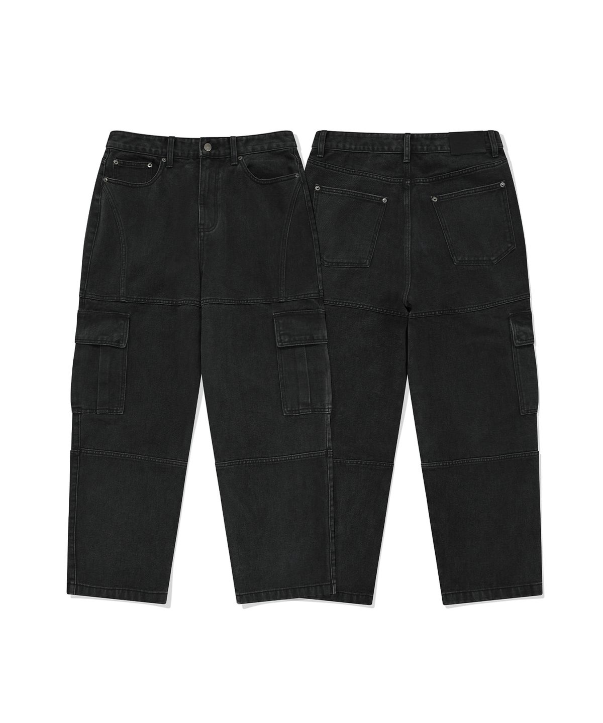 비전스트릿웨어(VISION STREETWEAR) VSW Wide Washed Denim Cargo Pants Black