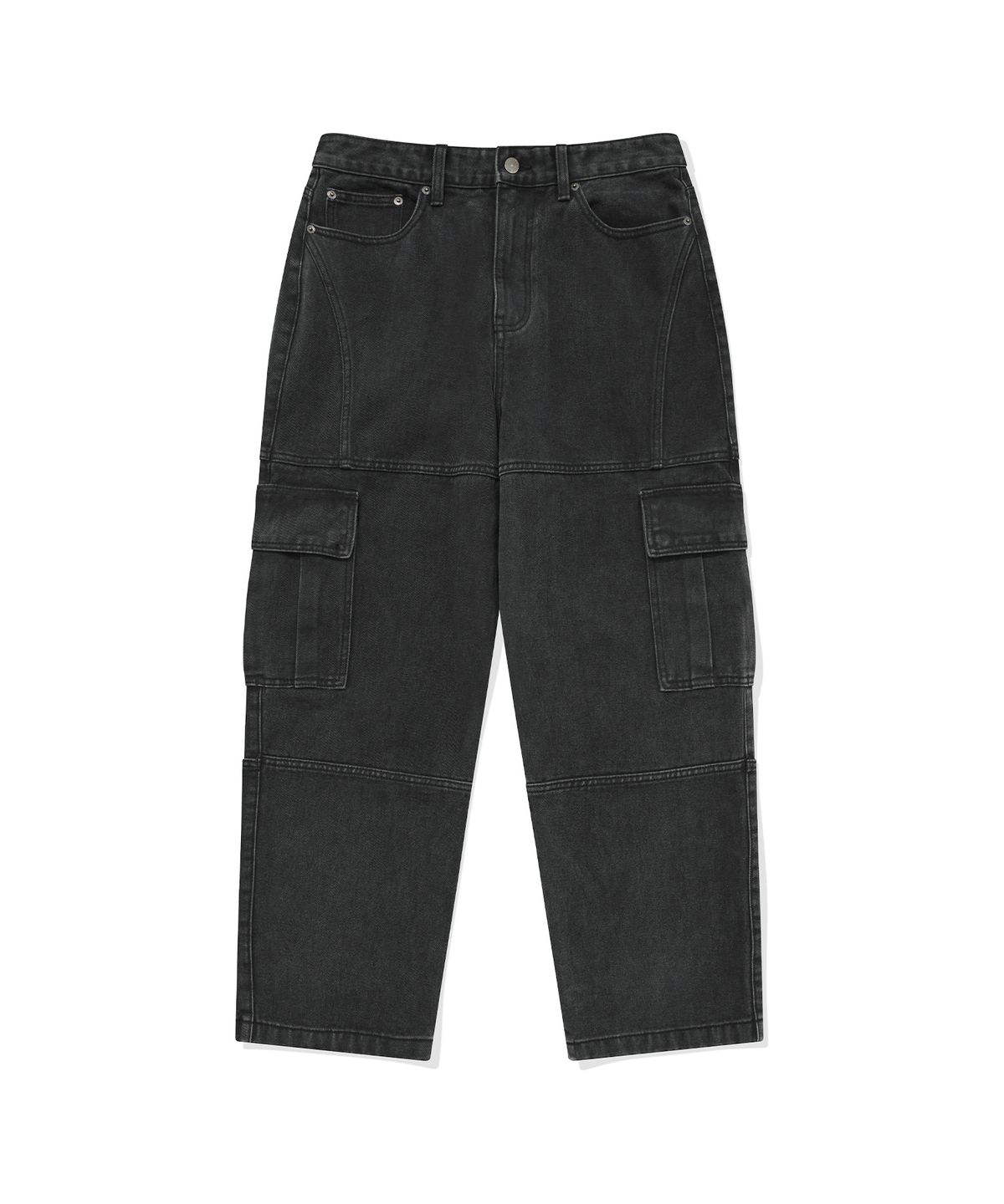 비전스트릿웨어(VISION STREETWEAR) VSW Wide Washed Denim Cargo Pants Black